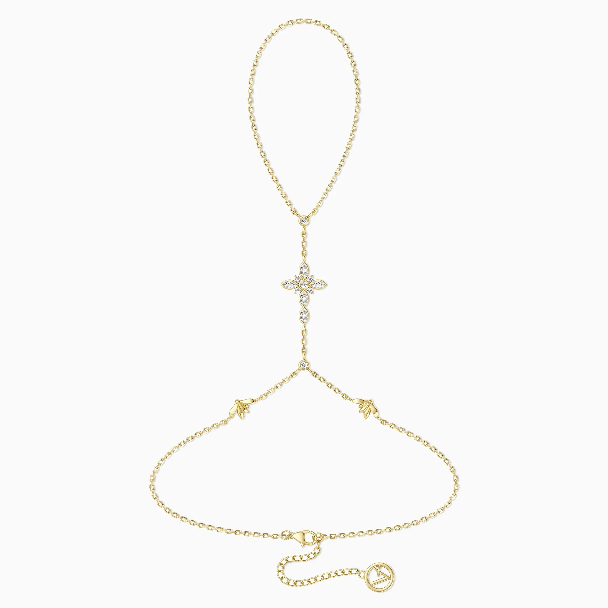 Byzantine Cross Snowdrop January Birth Flower Hand Chain sold by Vanimy Jewelry