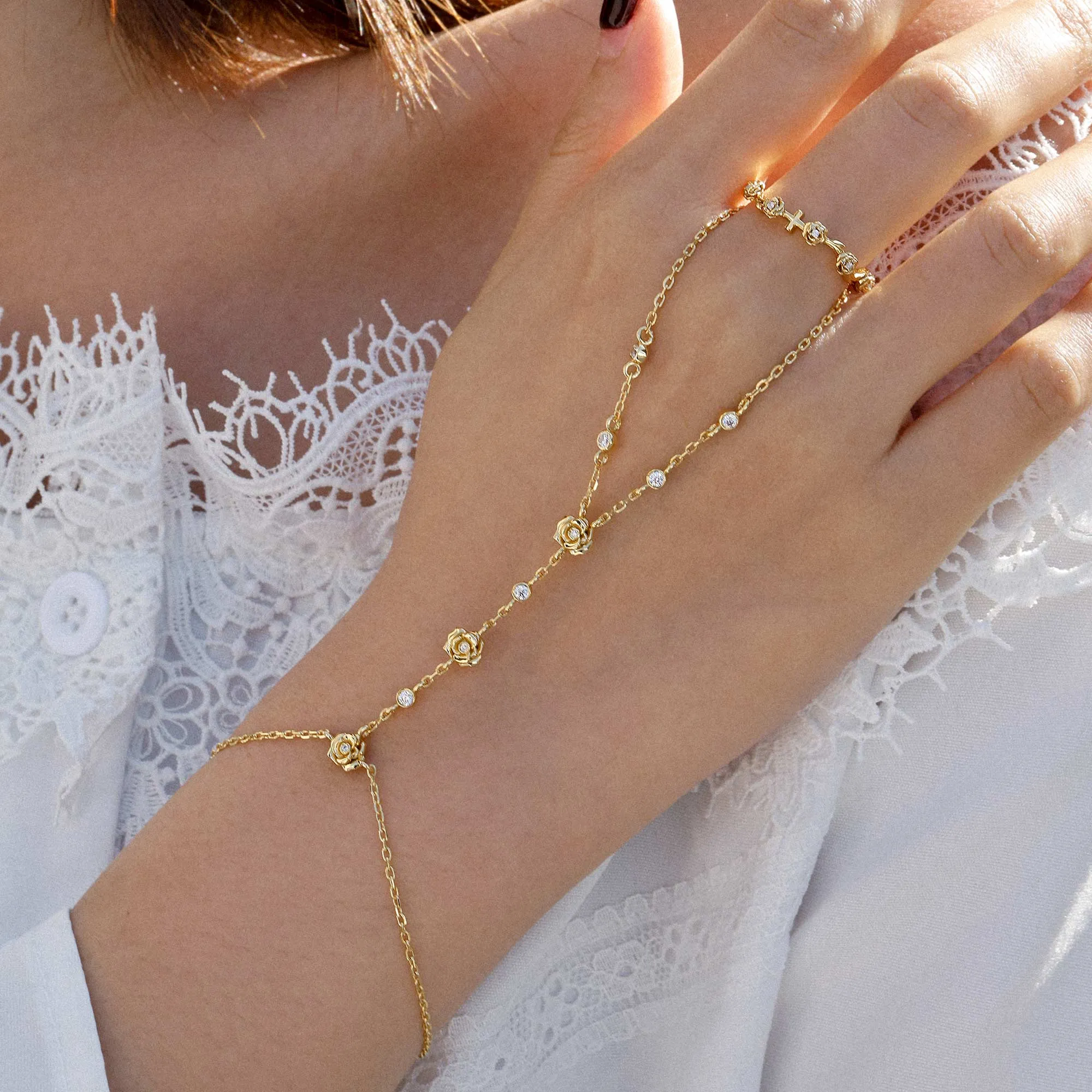 Rose Whisper Hand Chain sold by Vanimy Jewelry product image thumbnail 2