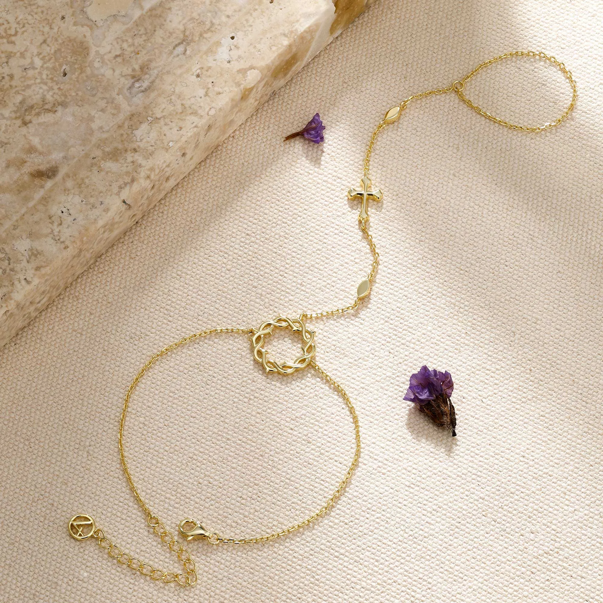 Crown of Thorns Cross Hand Chain sold by Vanimy Jewelry product image thumbnail 3