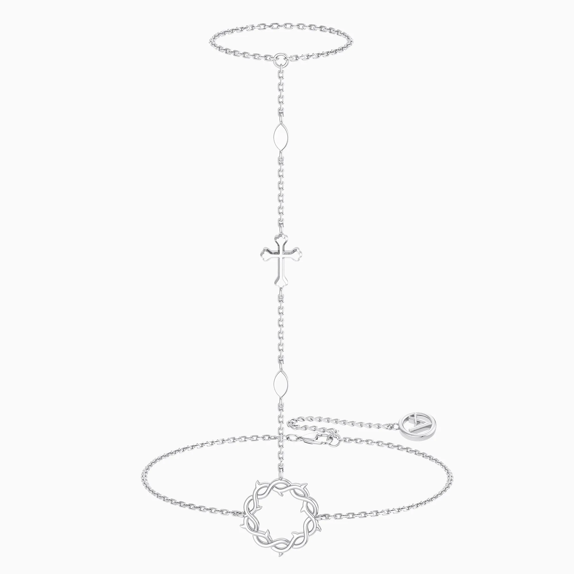 Crown of Thorns Cross Hand Chain sold by Vanimy Jewelry product image thumbnail 4