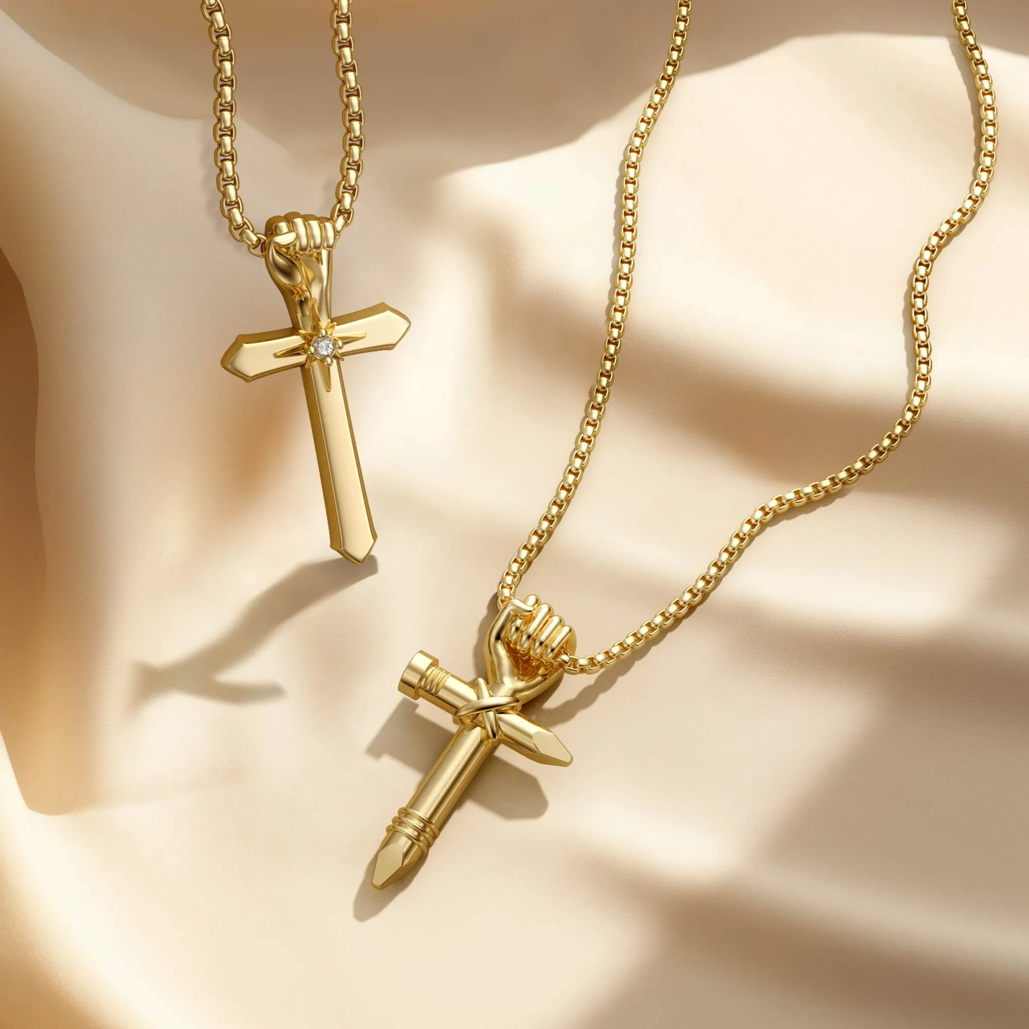Unity Fist Cross Pendant Necklace sold by Vanimy Jewelry product image thumbnail 5