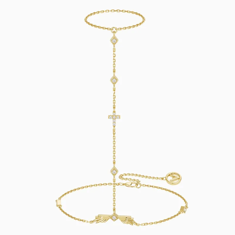 Cherub Wings Hand Chain sold by Vanimy Jewelry