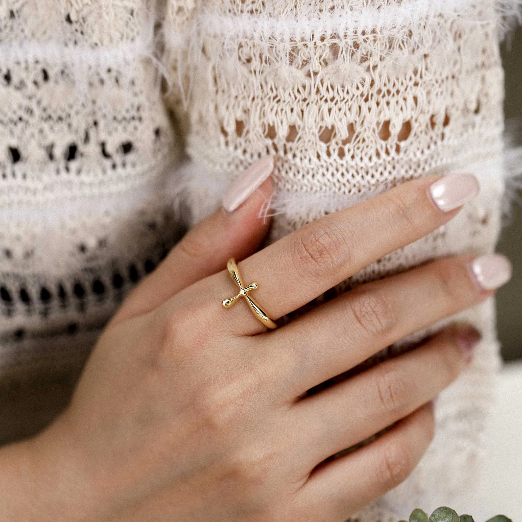 Fluid Cross Ring sold by Vanimy Jewelry product image thumbnail 2