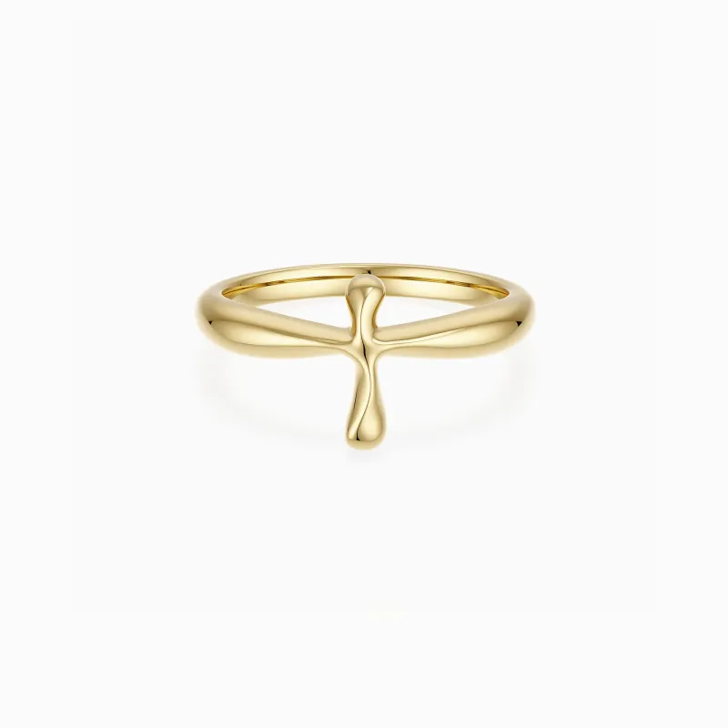 Fluid Cross Ring made by Vanimy Jewelry