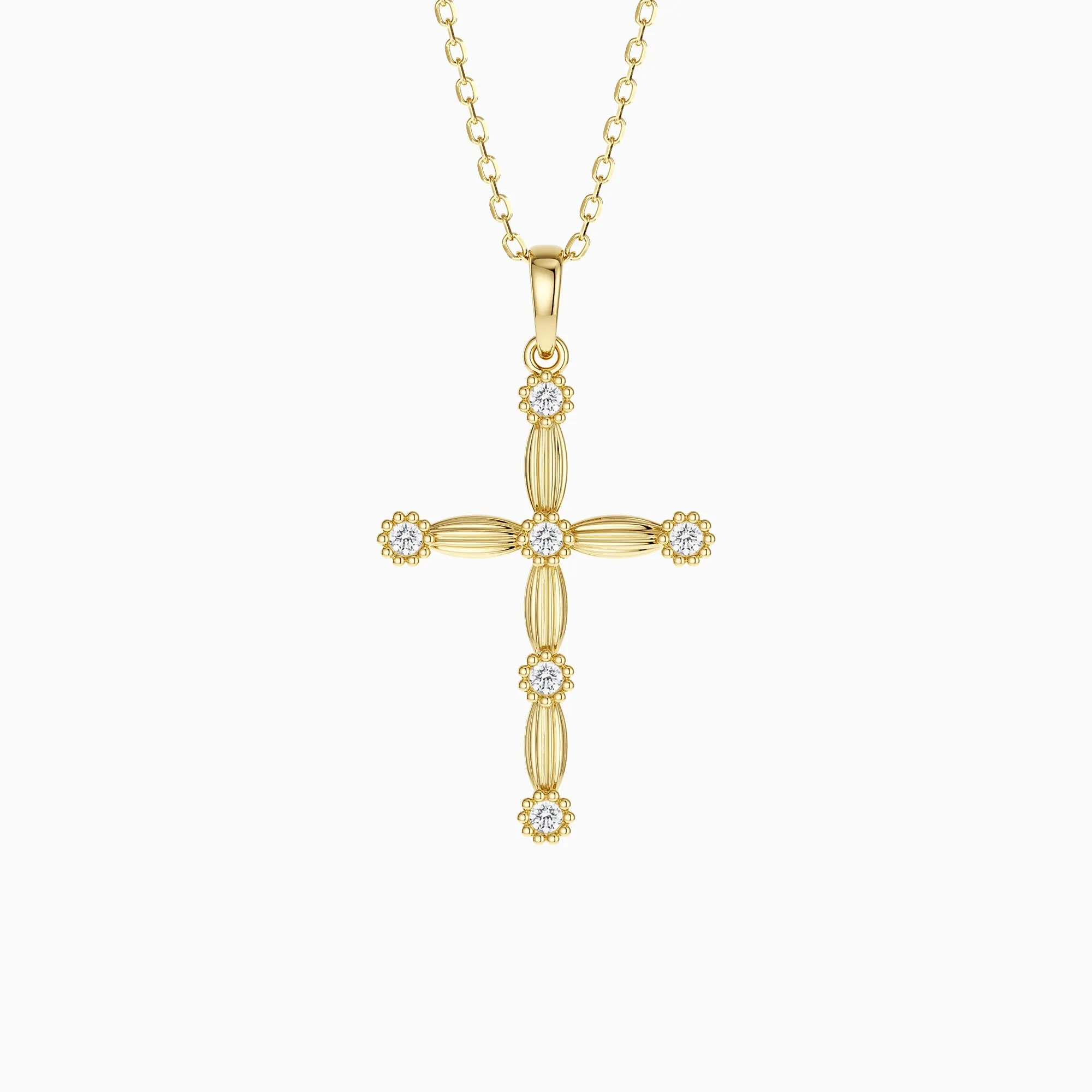 Lyra Bloom Cross Pendant Necklace sold by Vanimy Jewelry