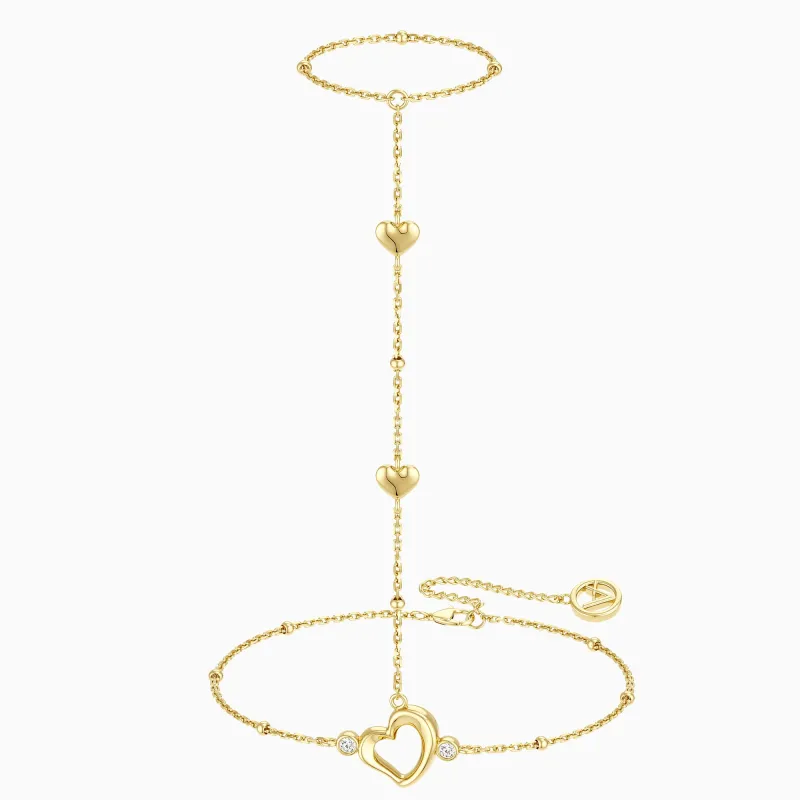 Aria Heart Hand Chain made by Vanimy Jewelry