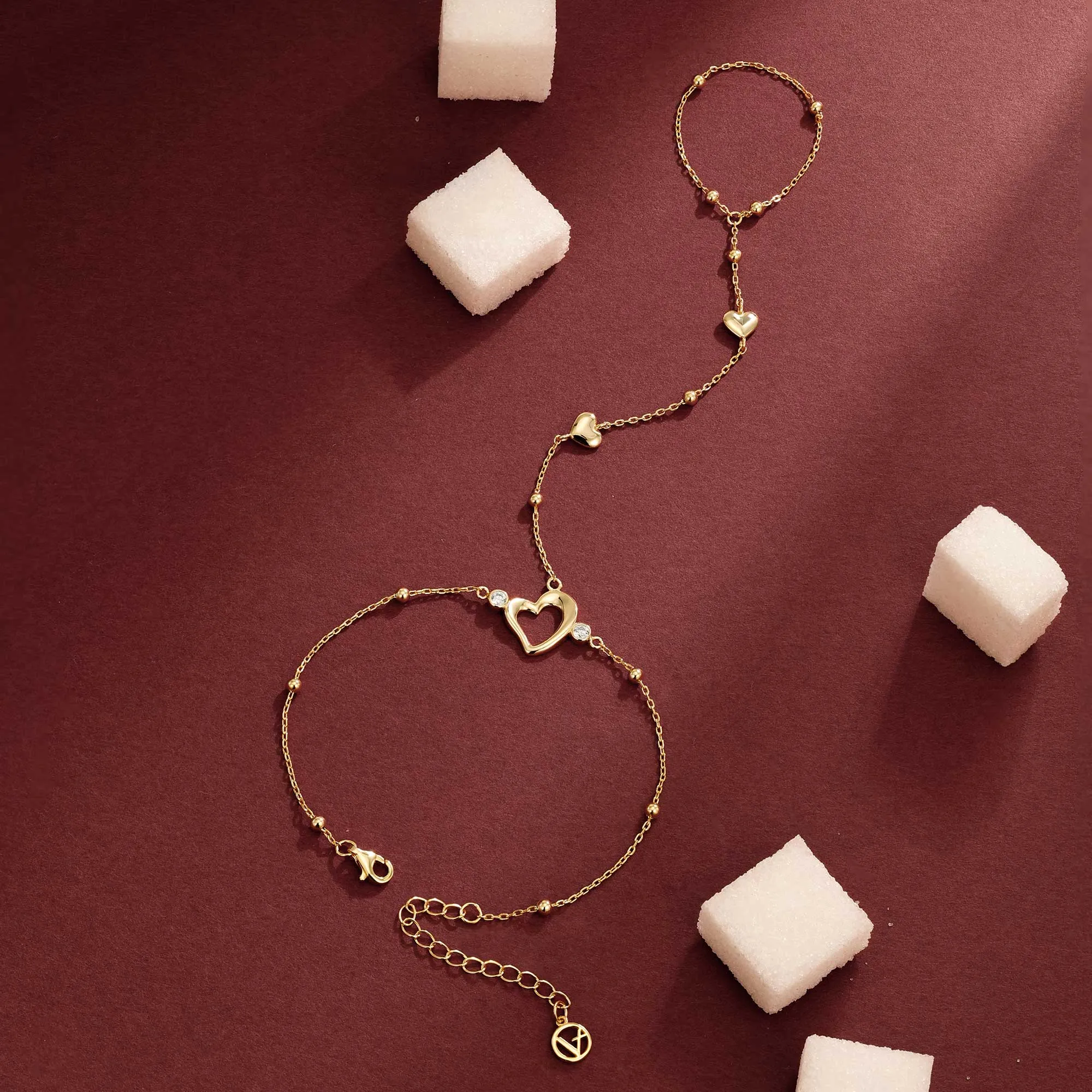 Aria Heart Hand Chain sold by Vanimy Jewelry product image thumbnail 3