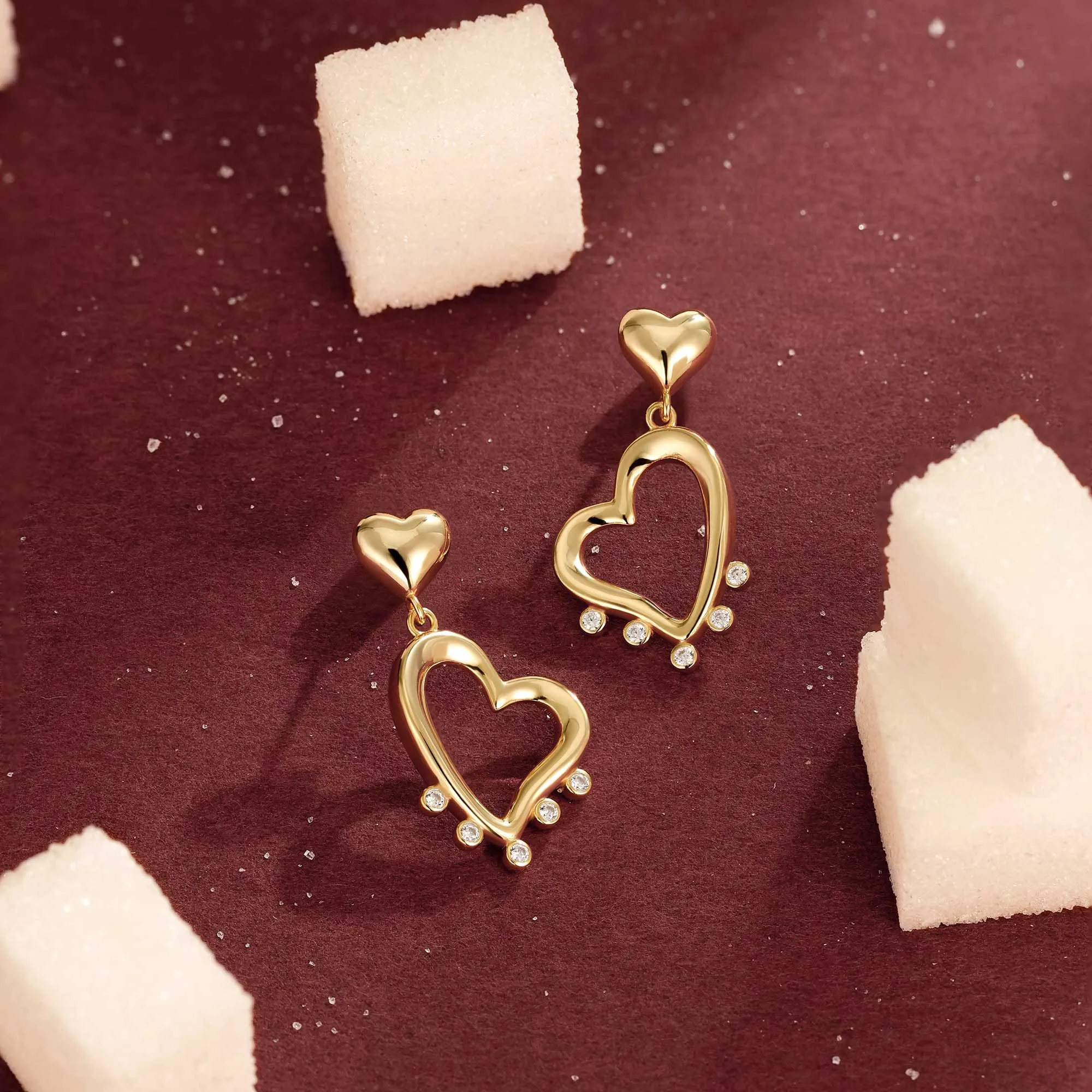 Aria Heart Drop Earrings sold by Vanimy Jewelry product image thumbnail 3