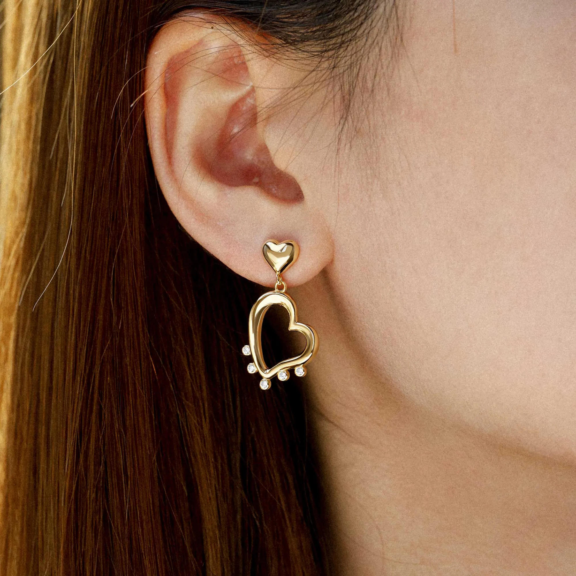 Aria Heart Drop Earrings sold by Vanimy Jewelry product image thumbnail 2