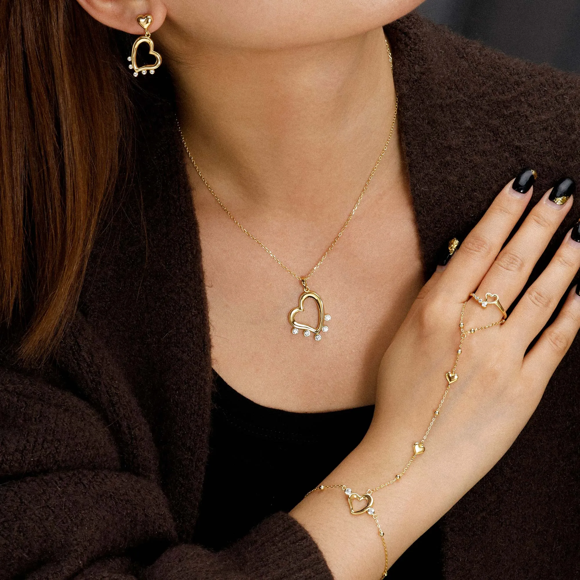 Aria Heart Drop Earrings sold by Vanimy Jewelry product image thumbnail 5