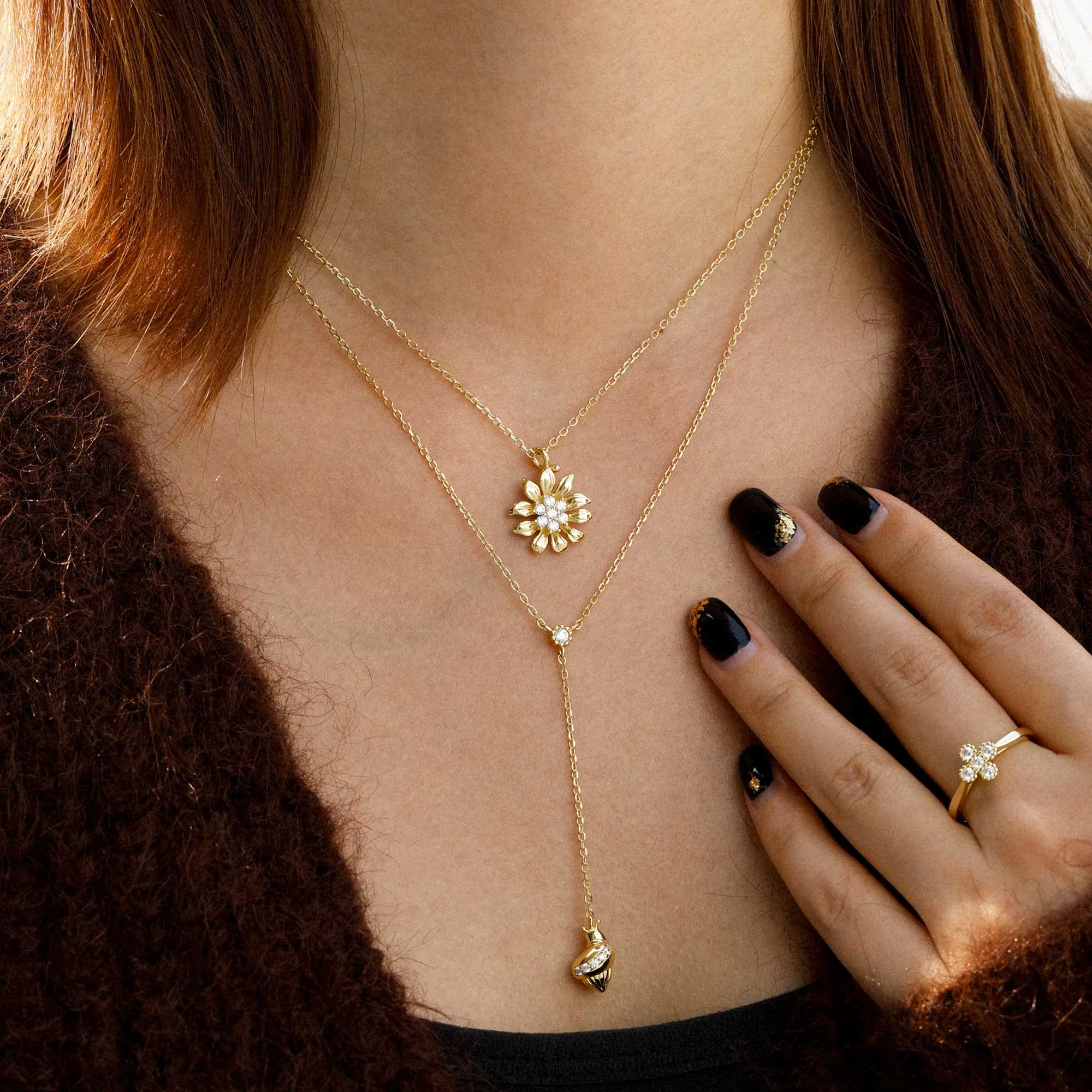 Floral Light Pendant Necklace sold by Vanimy Jewelry product image thumbnail 5