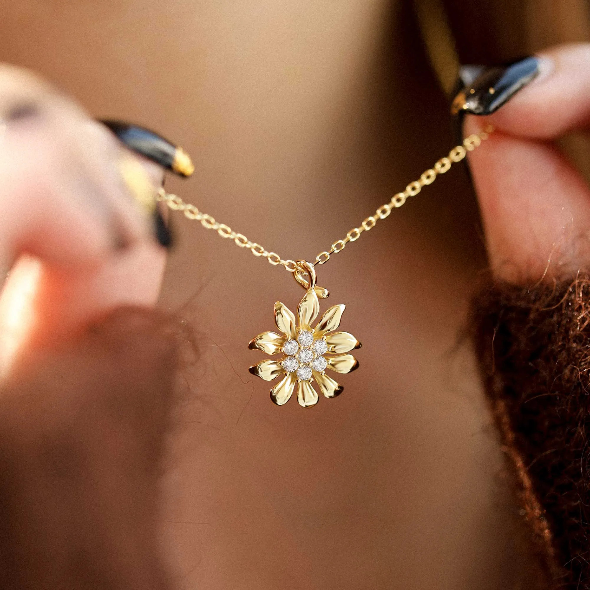 Floral Light Pendant Necklace sold by Vanimy Jewelry product image thumbnail 2