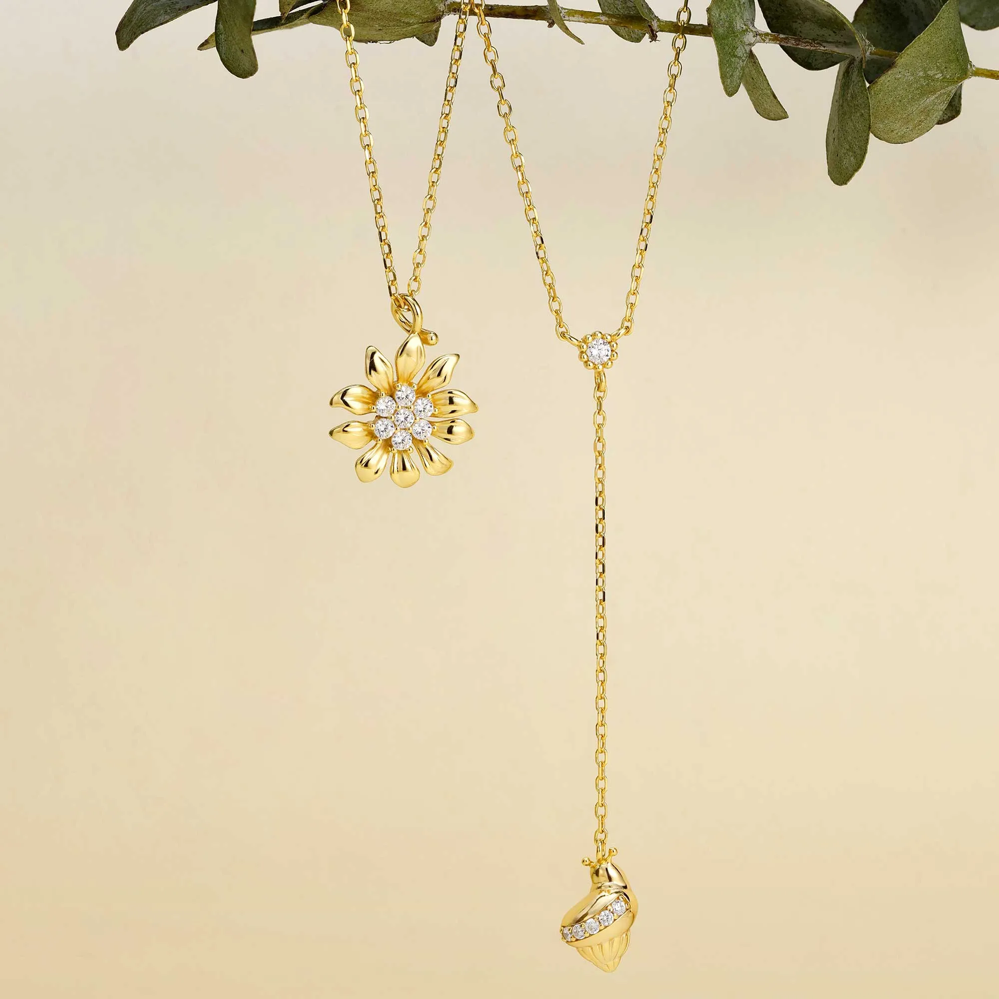 Floral Light Pendant Necklace sold by Vanimy Jewelry product image thumbnail 3