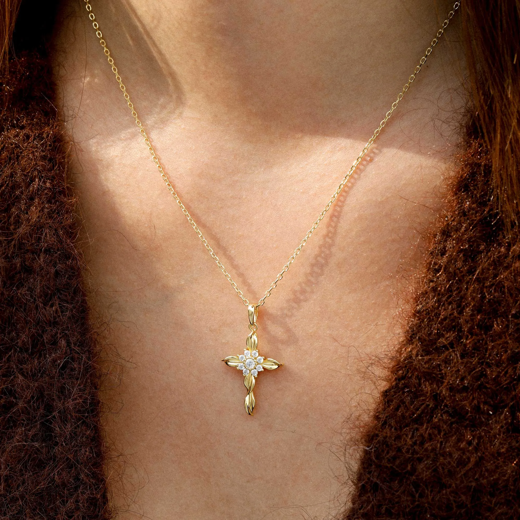 Vine Cross Pendant Necklace sold by Vanimy Jewelry product image thumbnail 3