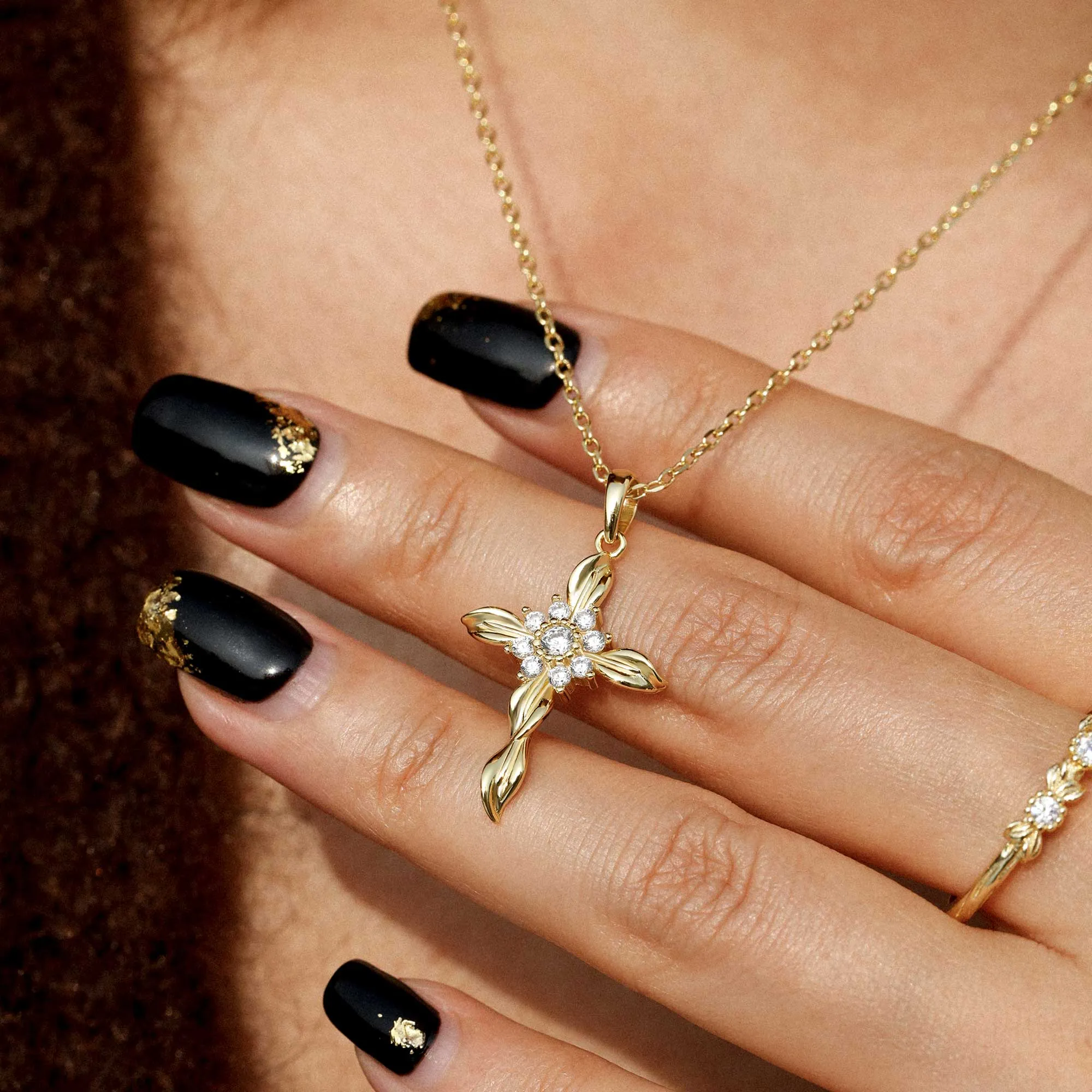 Vine Cross Pendant Necklace sold by Vanimy Jewelry product image thumbnail 2