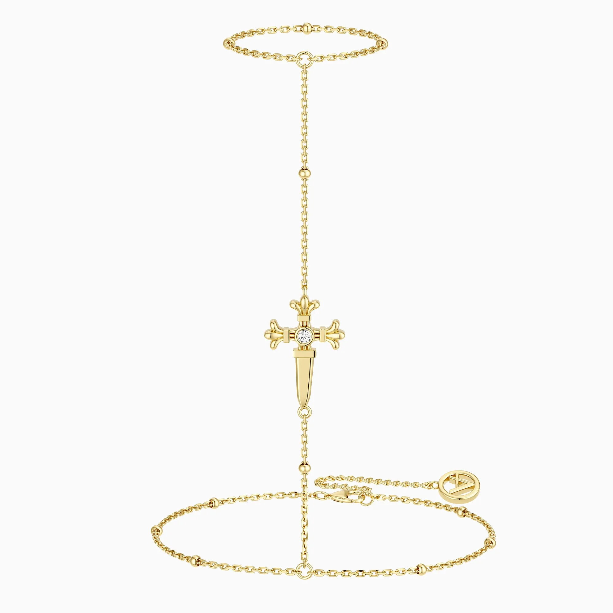 Verity Sword Cross Hand Chain sold by Vanimy Jewelry