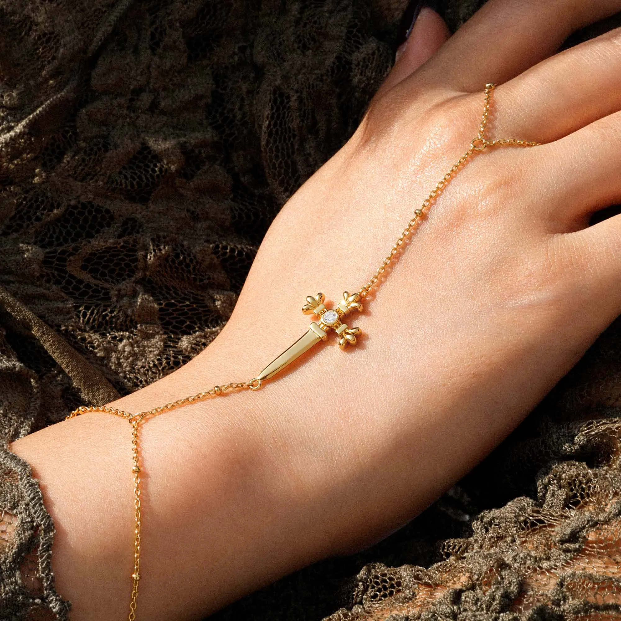 Verity Sword Cross Hand Chain sold by Vanimy Jewelry product image thumbnail 2
