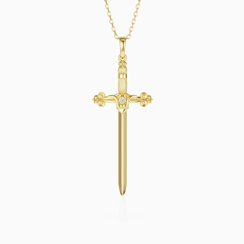 Verity Sword Cross Pendant Necklace made by Vanimy Jewelry