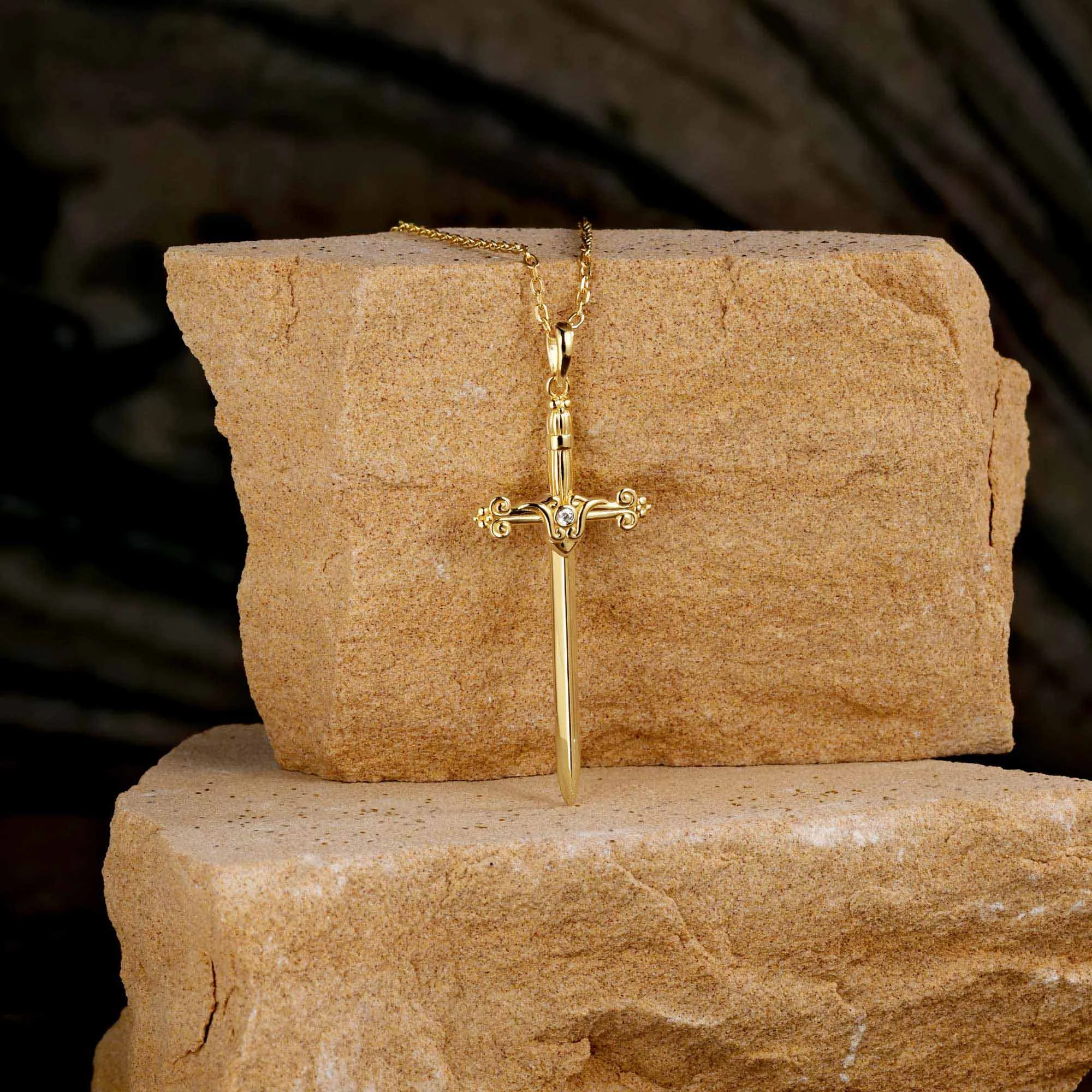 Verity Sword Cross Pendant Necklace sold by Vanimy Jewelry product image thumbnail 3