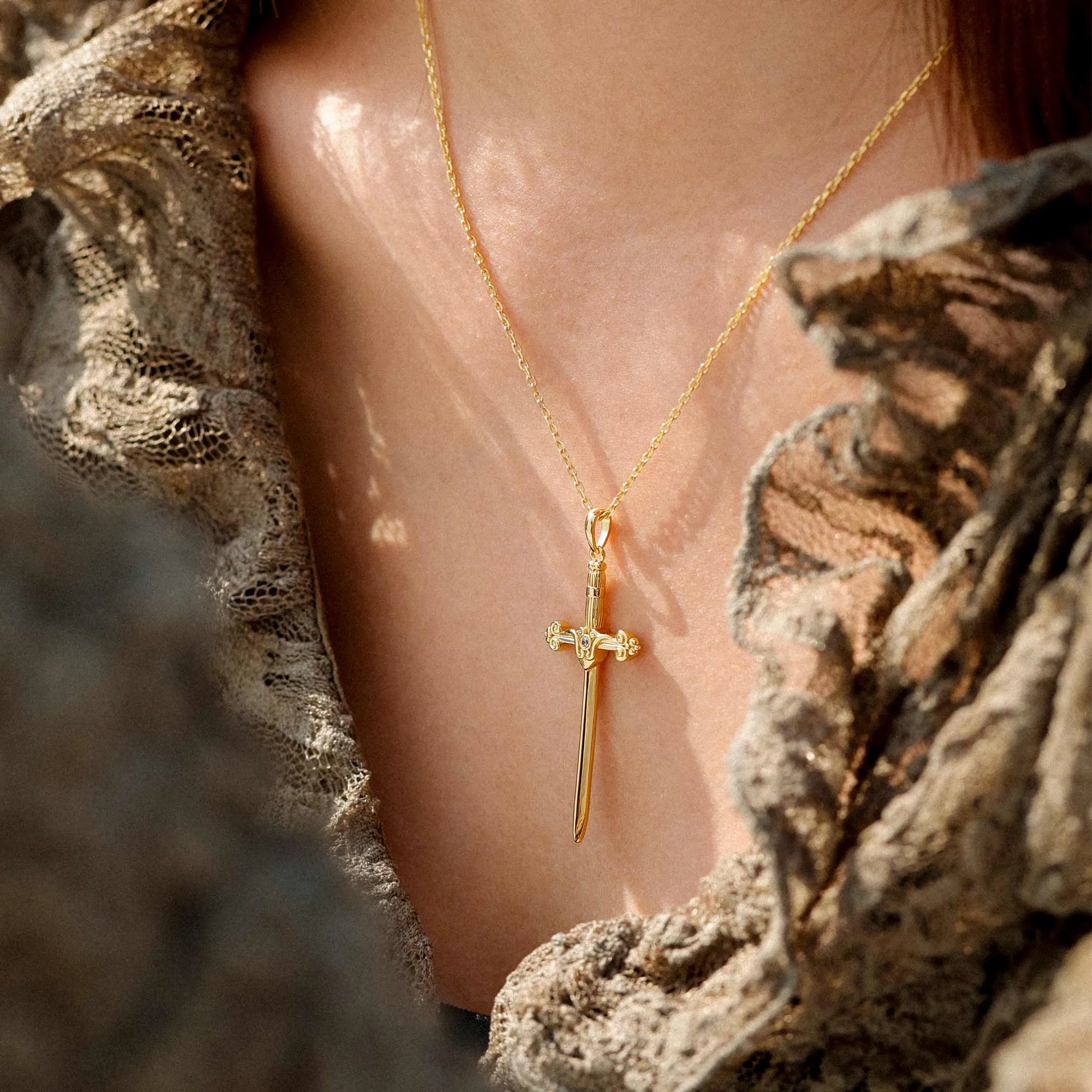 Verity Sword Cross Pendant Necklace sold by Vanimy Jewelry product image thumbnail 5