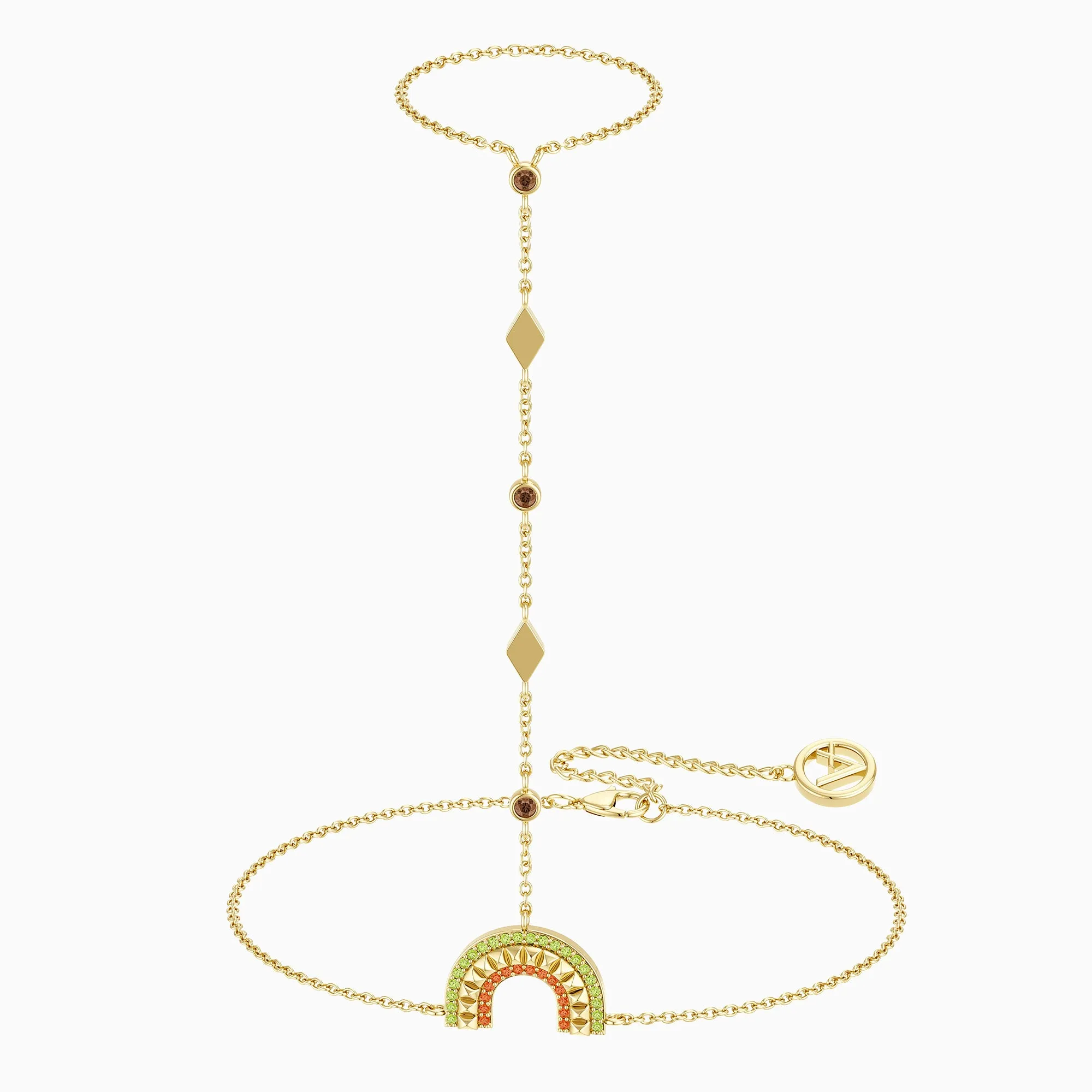 Noah Rainbow Hand Chain sold by Vanimy Jewelry