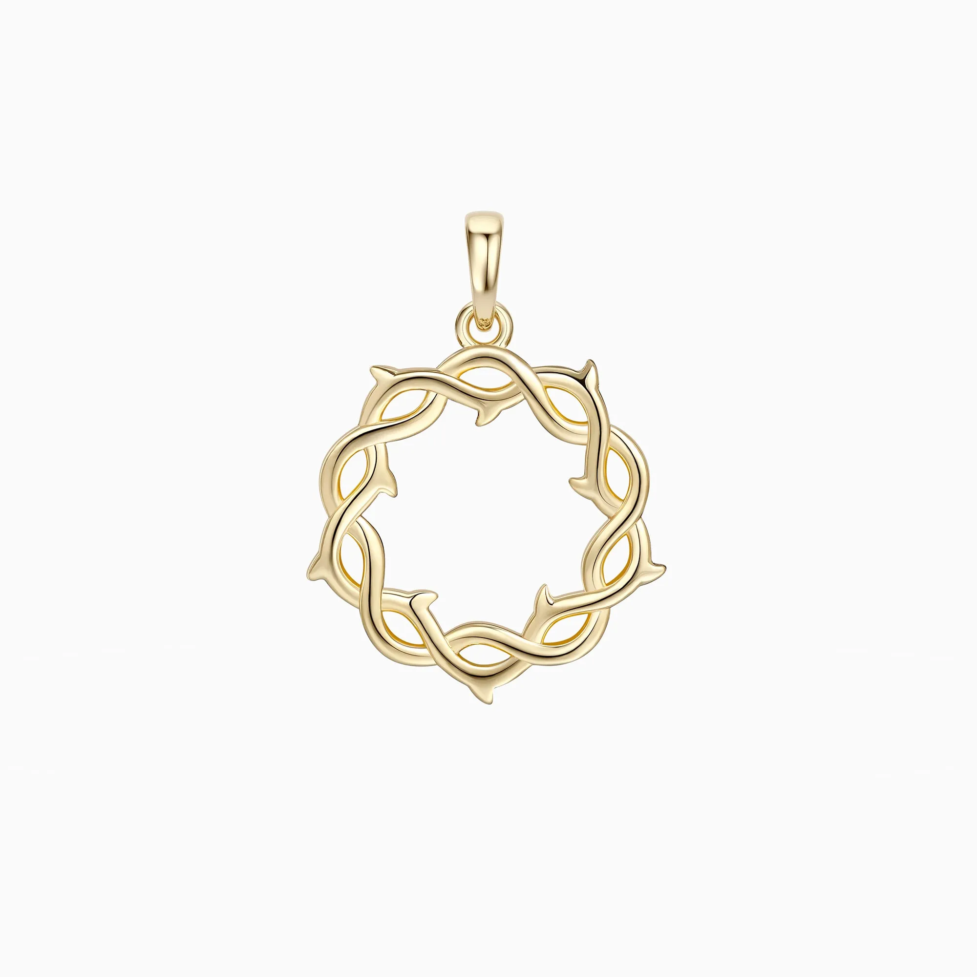14K Solid Gold Crown of Thorns Pendant sold by Vanimy Jewelry