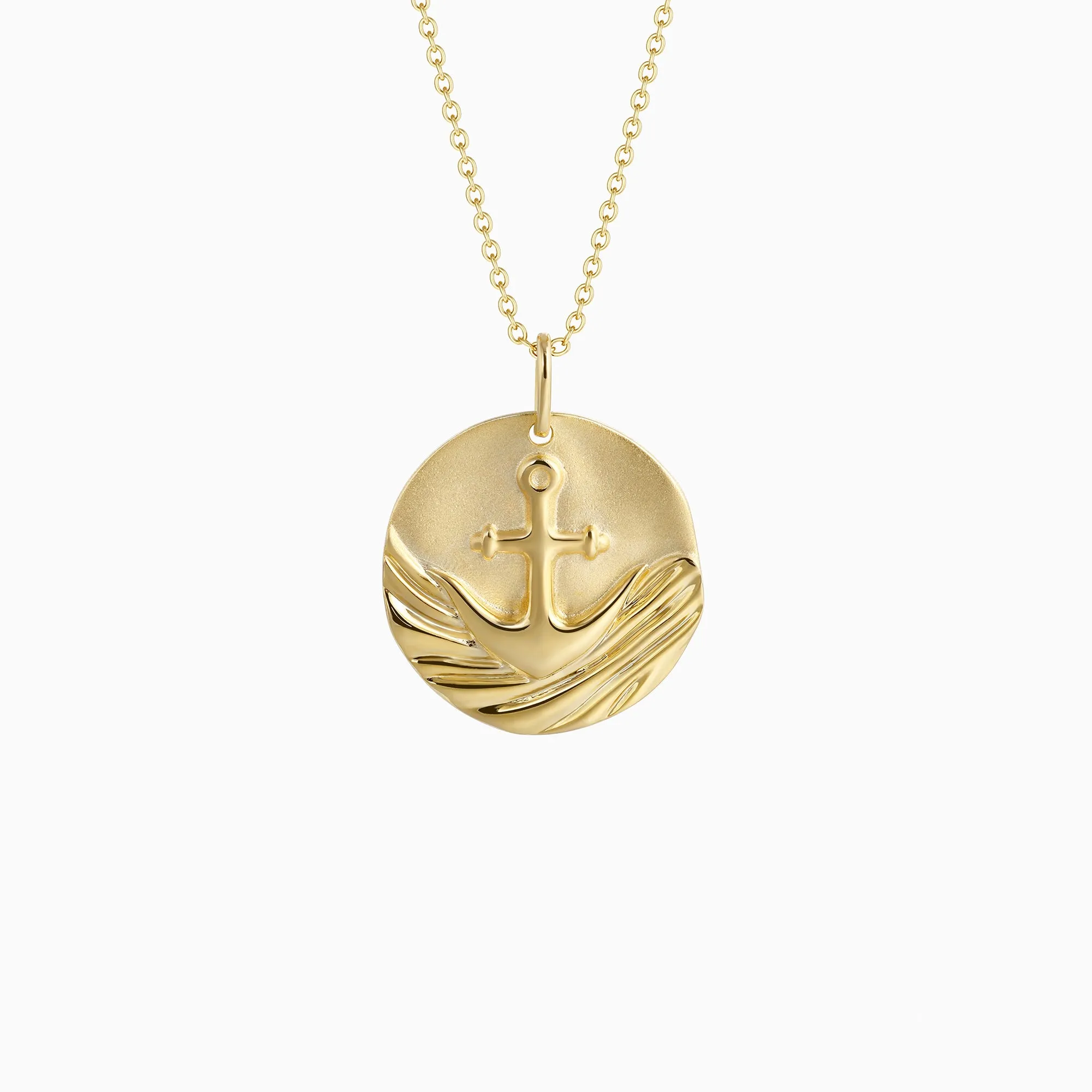 Gold Vermeil Anchor of Hope Cross Medallion Necklace sold by Vanimy Jewelry