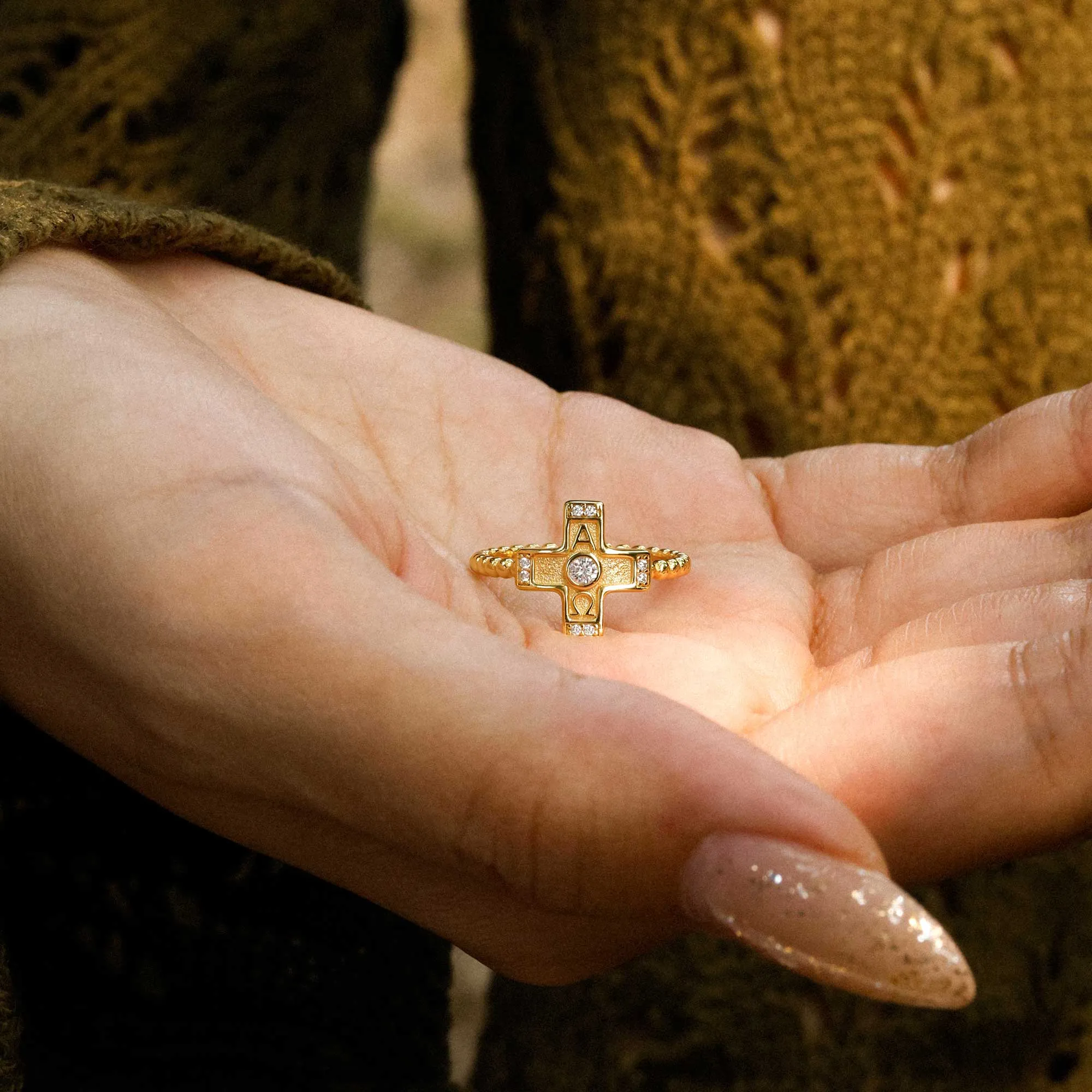 Alpha Omega Cross Statement Beaded Ring sold by Vanimy Jewelry product image thumbnail 3