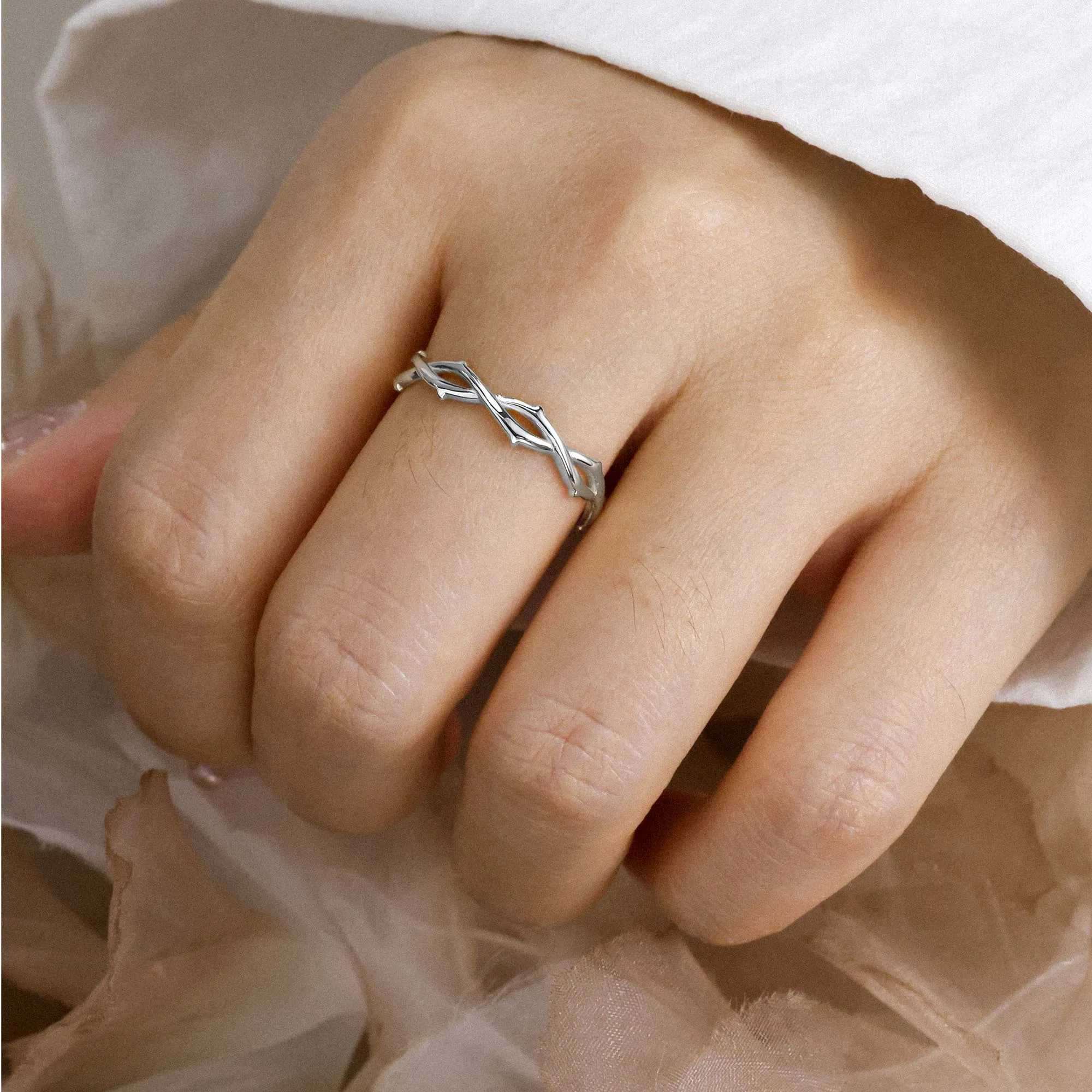 Solid Gold Crown of Thorns Band sold by Vanimy Jewelry product image thumbnail 2