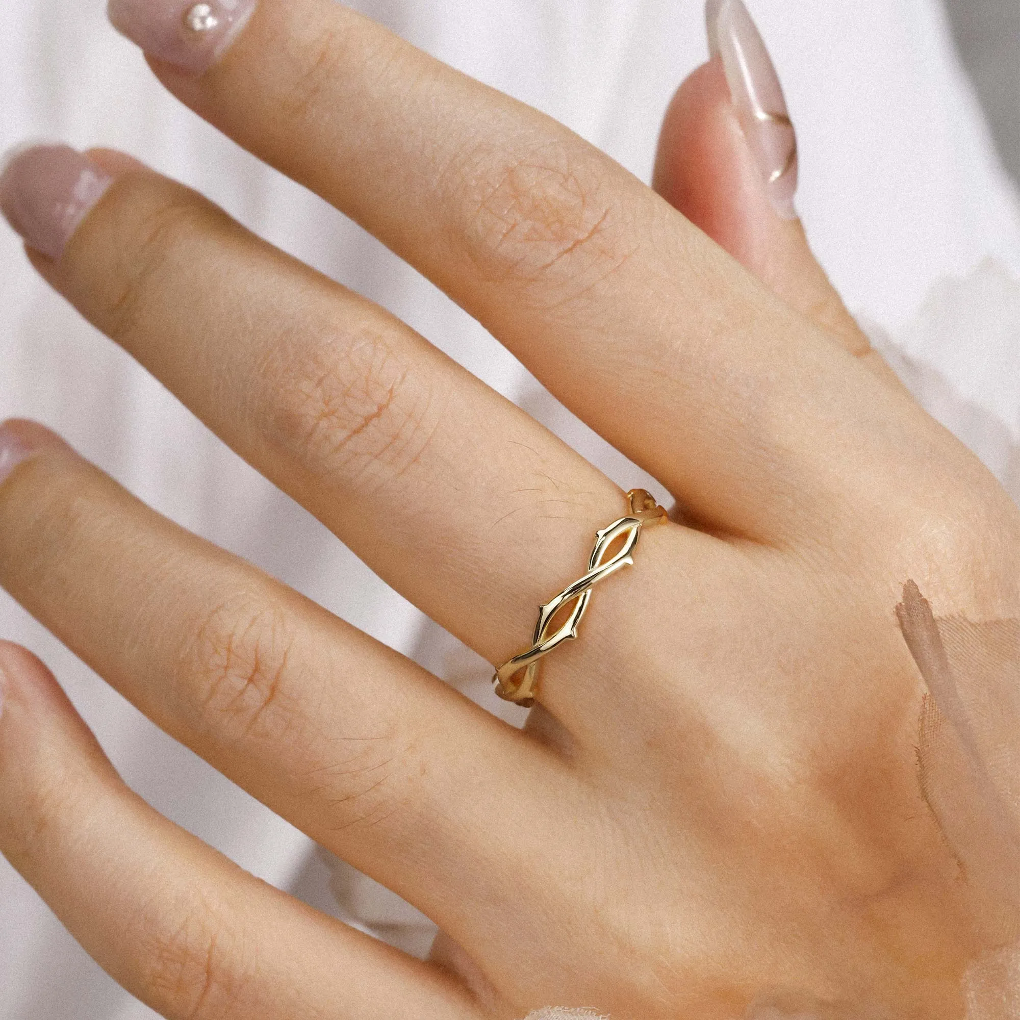 Solid Gold Crown of Thorns Band sold by Vanimy Jewelry product image thumbnail 3