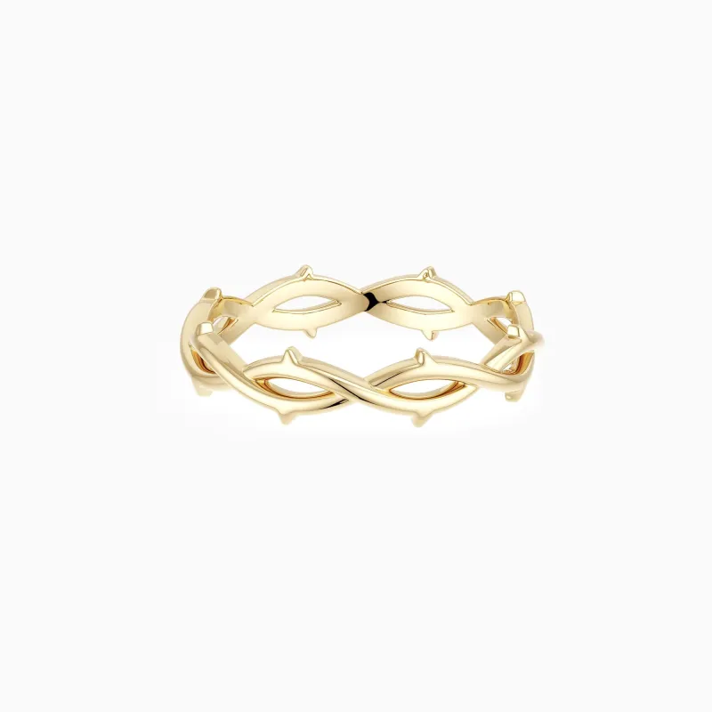 Solid Gold Crown of Thorns Band made by Vanimy Jewelry