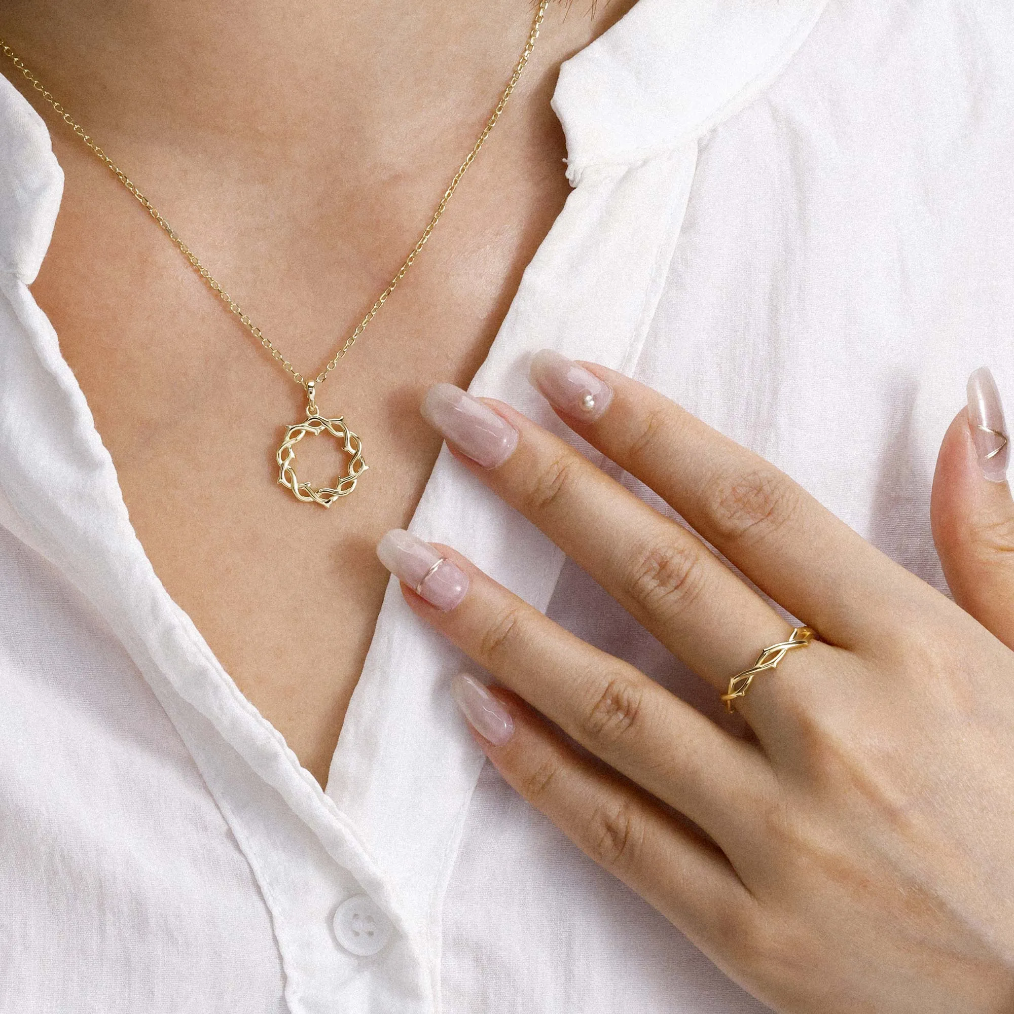 Solid Gold Crown of Thorns Band sold by Vanimy Jewelry product image thumbnail 5