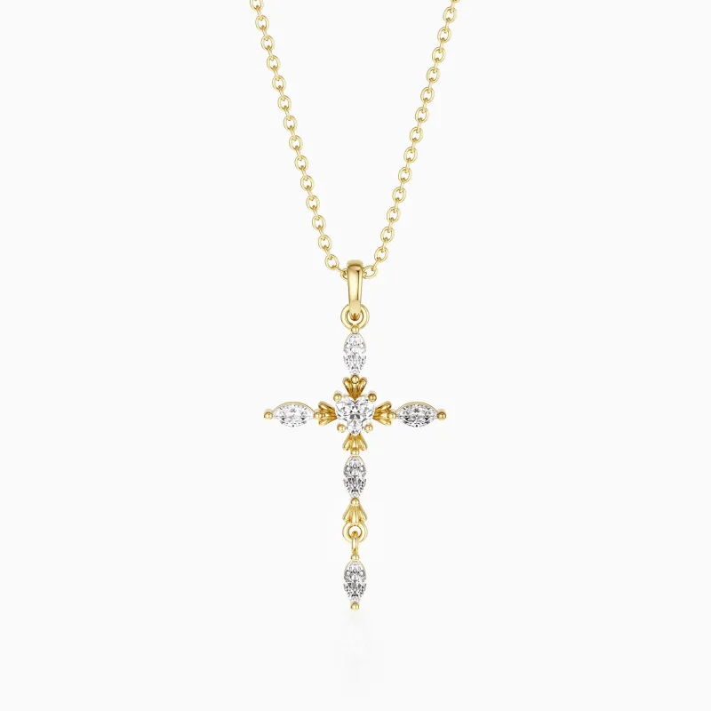 Haven Heart Cross Necklace made by Vanimy Jewelry