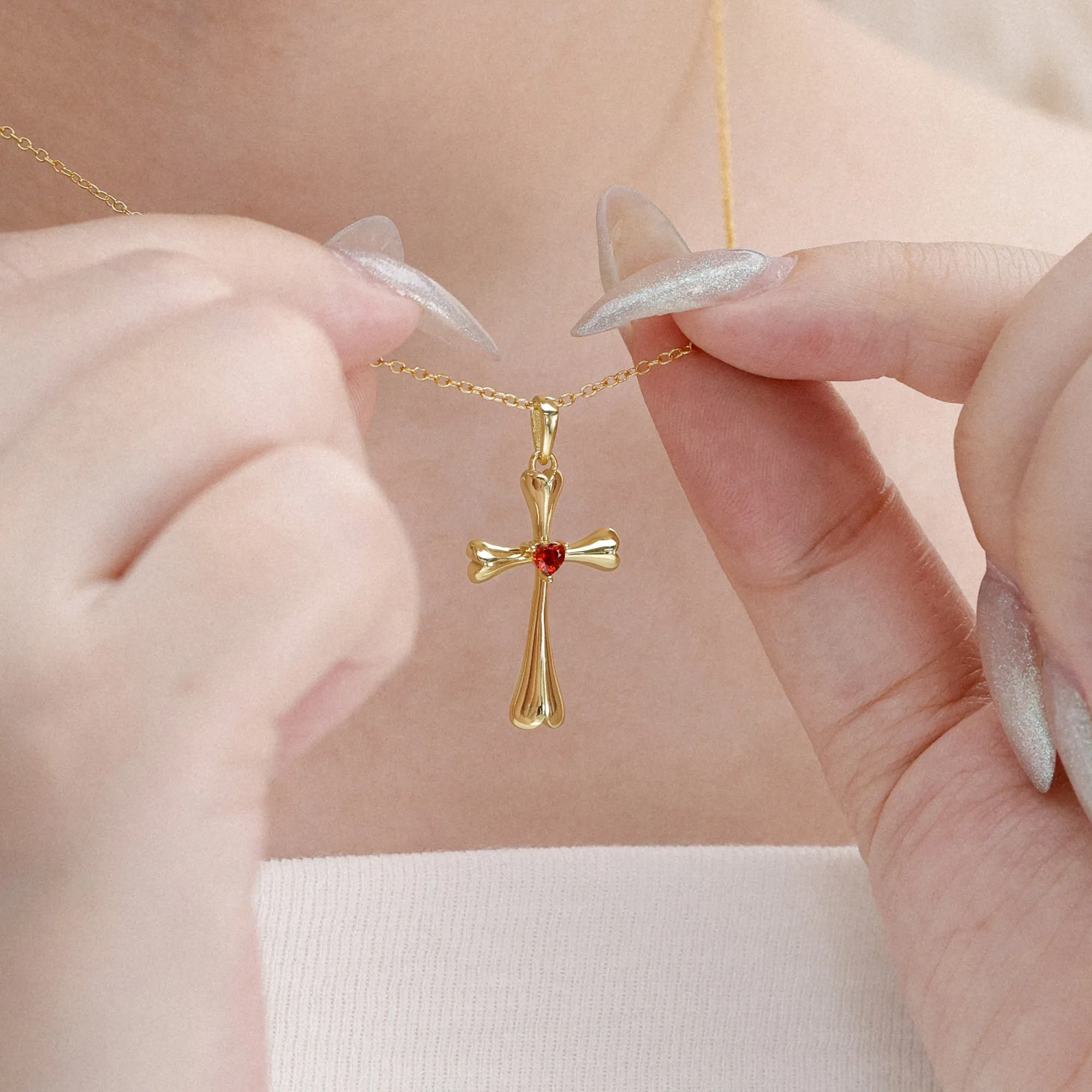 Heartfold Cross Necklace sold by Vanimy Jewelry product image thumbnail 3