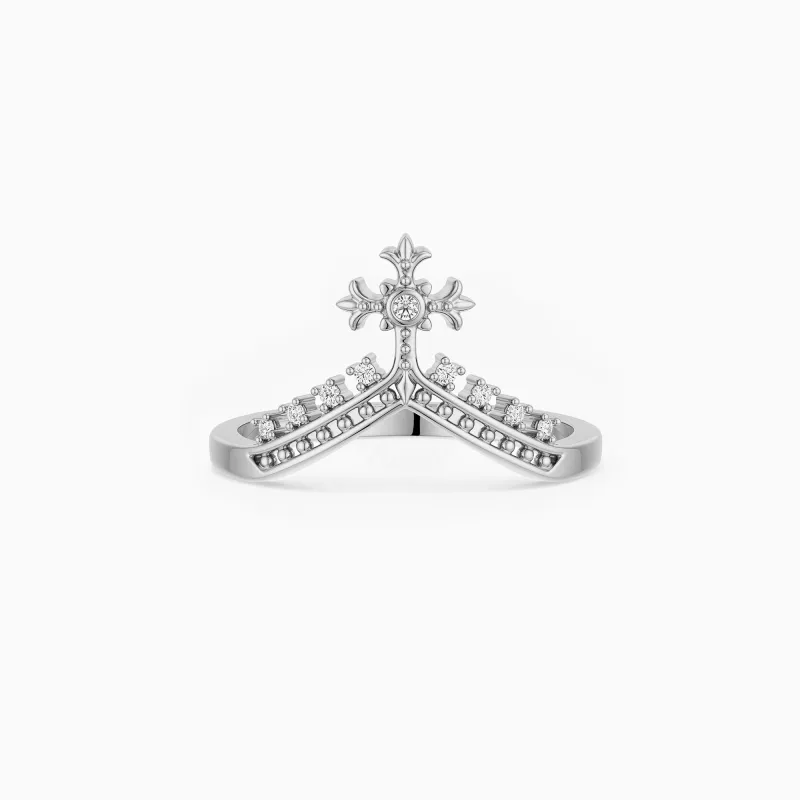 Lucia Cross Topaz V Shape Ring made by Vanimy Jewelry