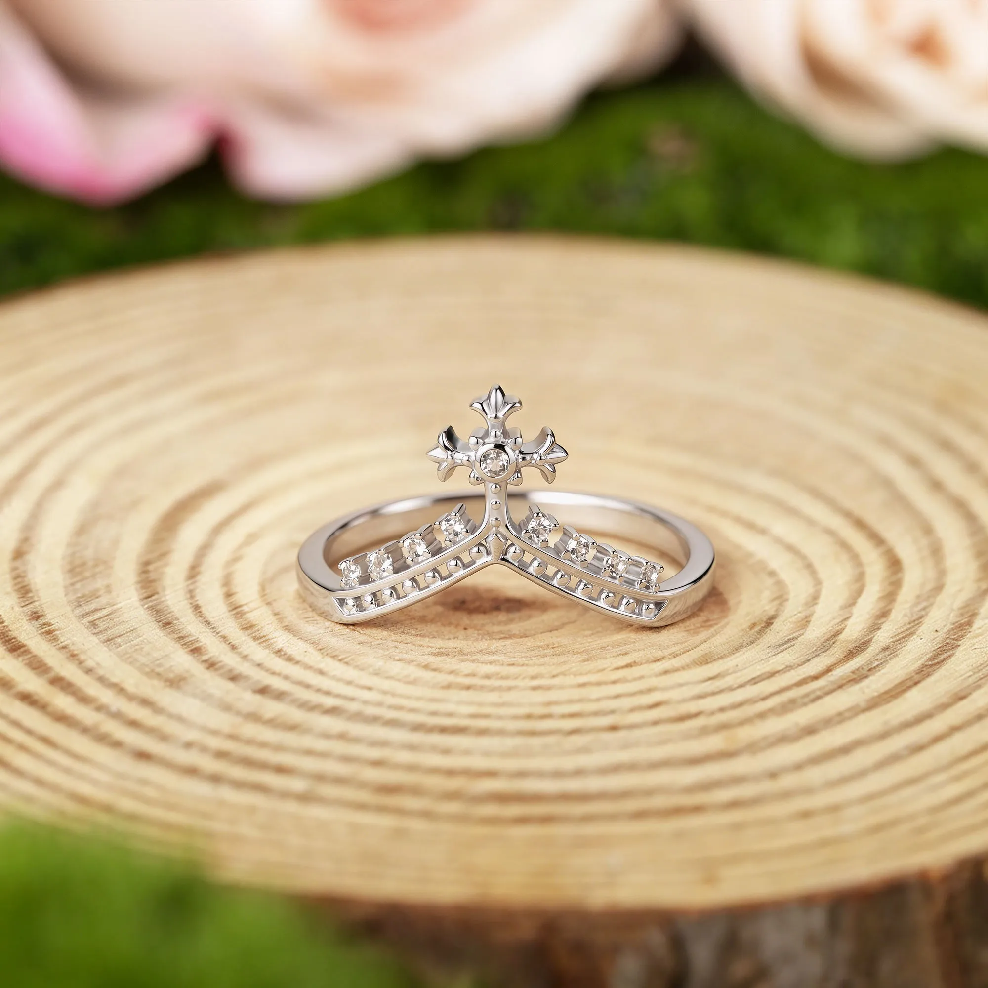 Lucia Cross Topaz V Shape Ring sold by Vanimy Jewelry product image thumbnail 2