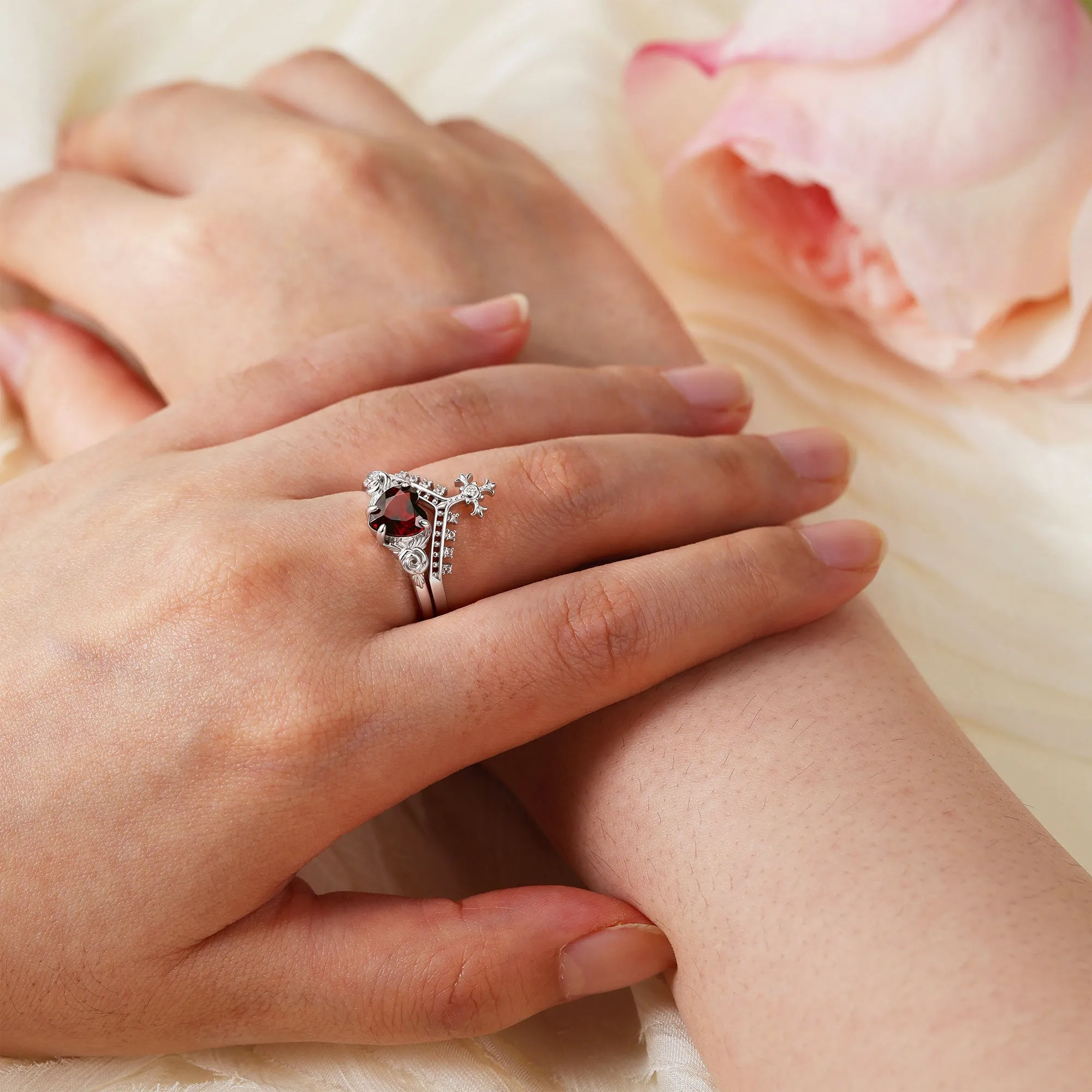 Lucia Cross Topaz V Shape Ring sold by Vanimy Jewelry product image thumbnail 4
