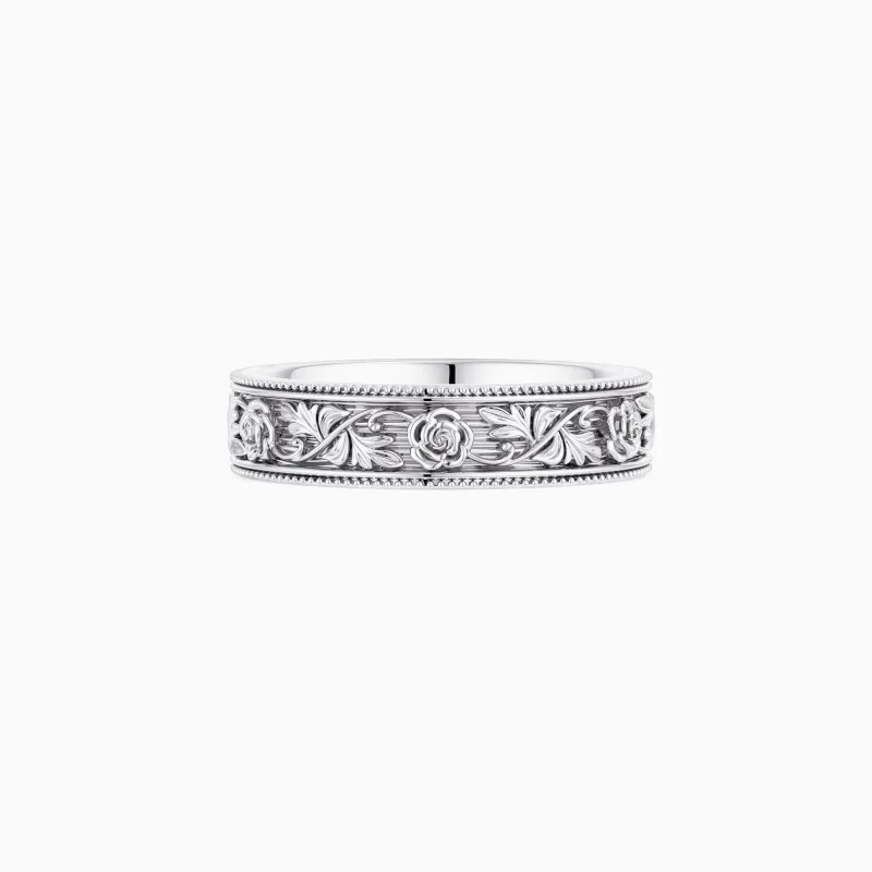 Rosera Vine Filigree Band Ring made by Vanimy Jewelry