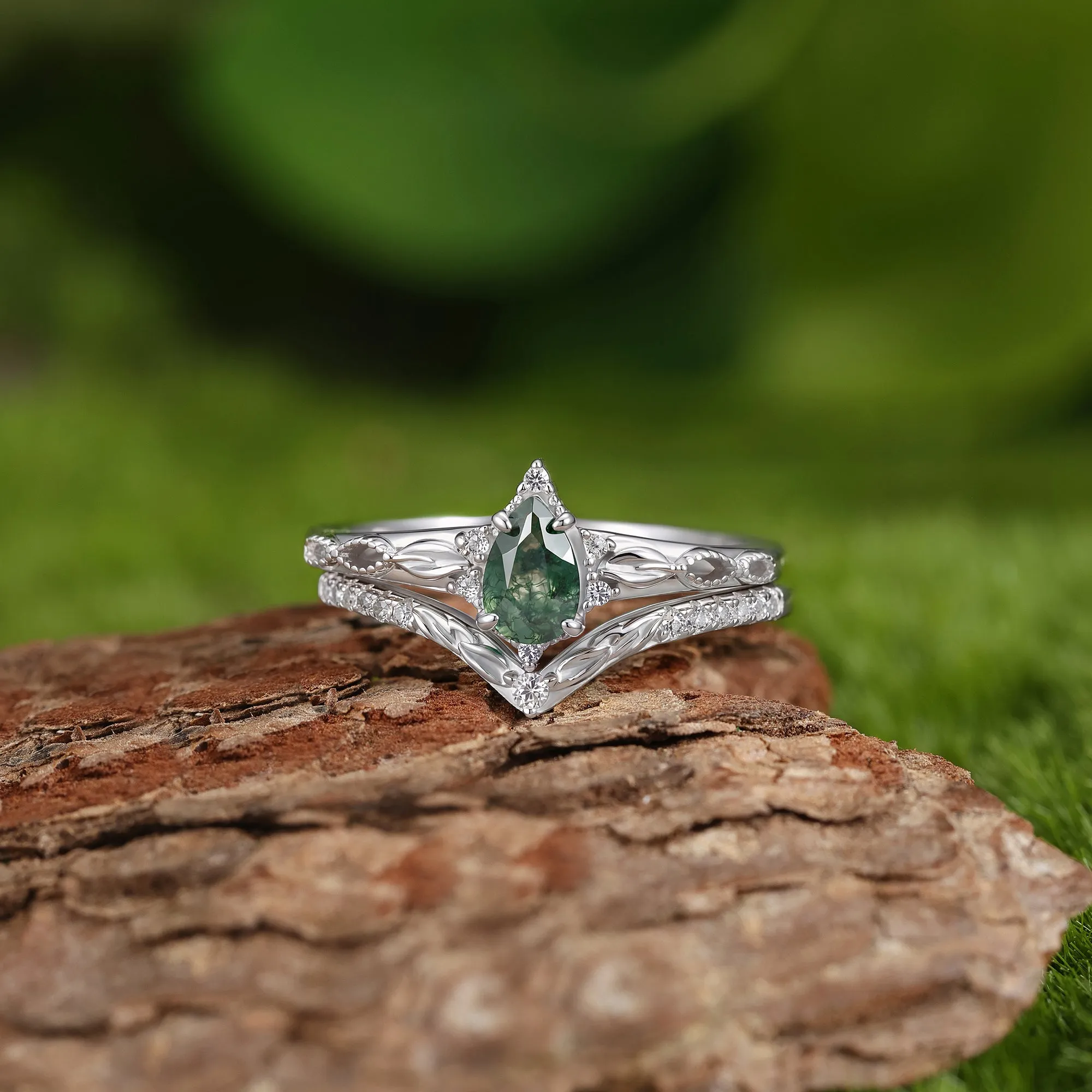 Verdelle Moss Agate Ring sold by Vanimy Jewelry product image thumbnail 2