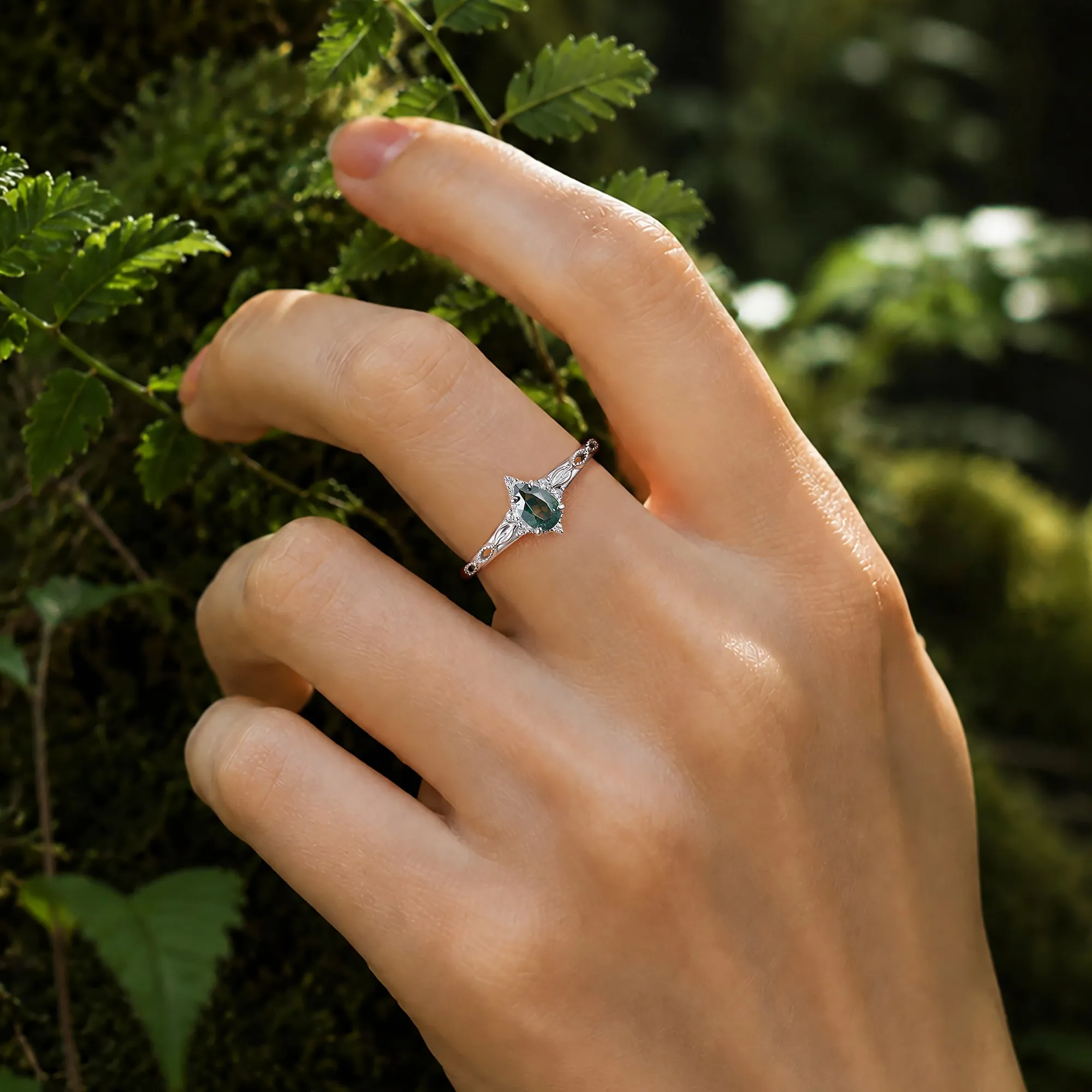 Verdelle Moss Agate Ring sold by Vanimy Jewelry product image thumbnail 4