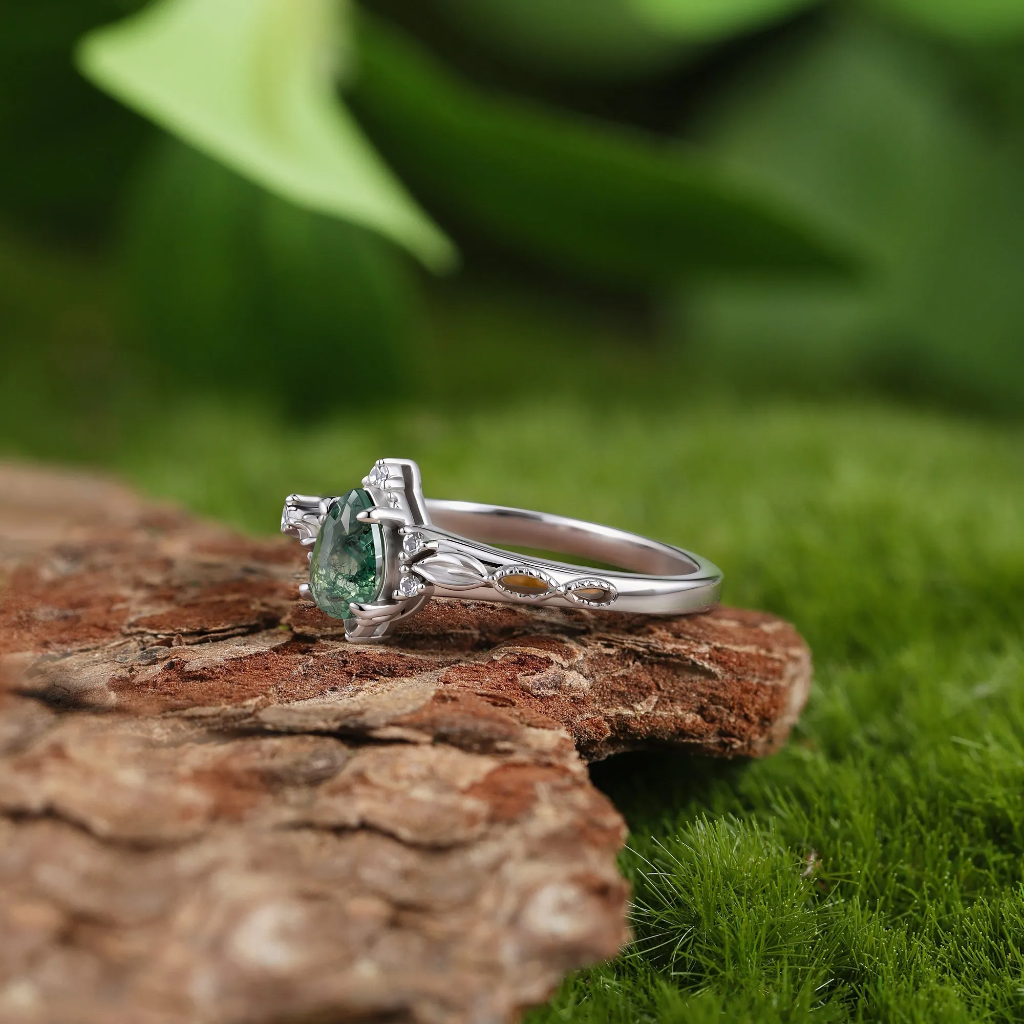 Verdelle Moss Agate Ring sold by Vanimy Jewelry product image thumbnail 5