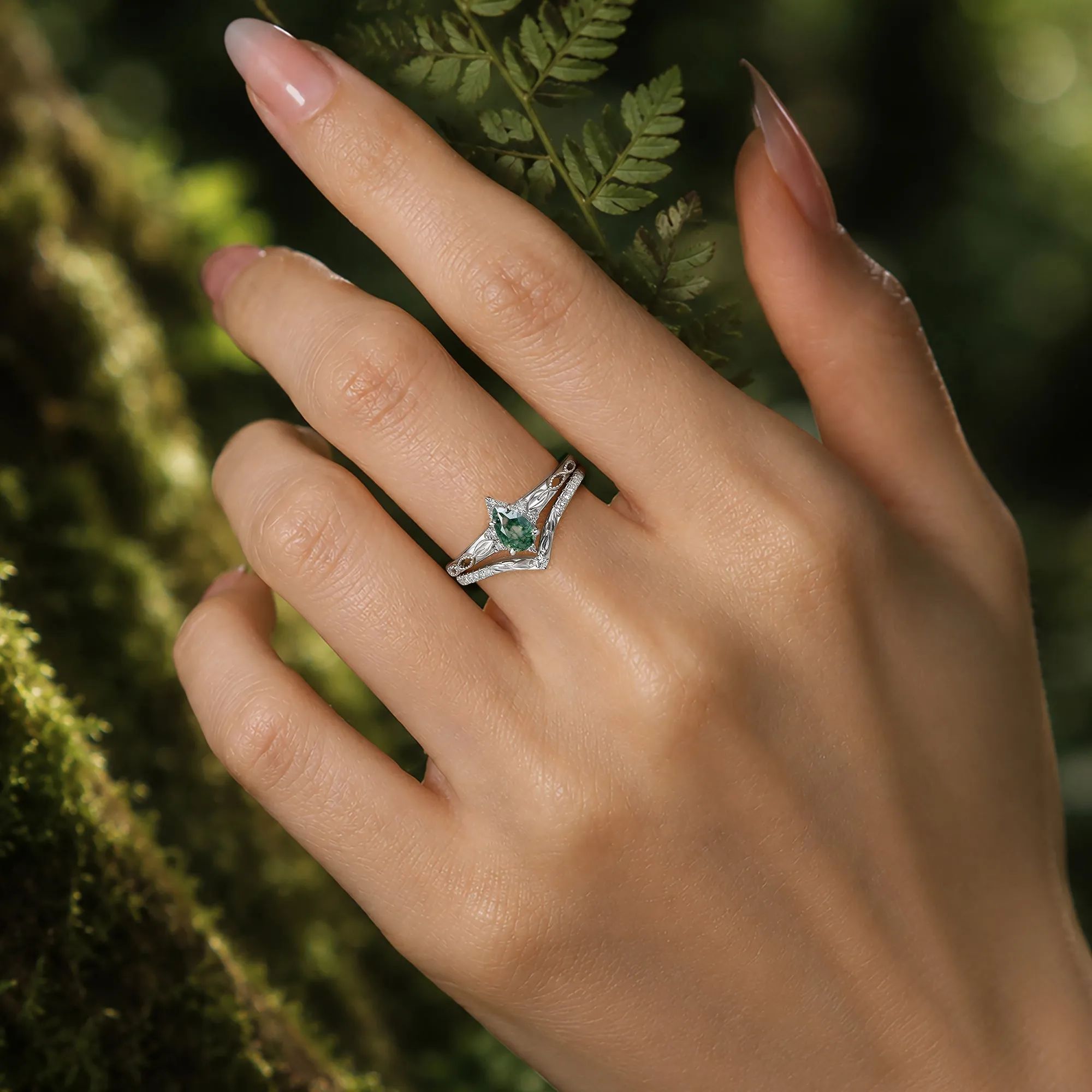 Verdelle Moss Agate Ring sold by Vanimy Jewelry product image thumbnail 3