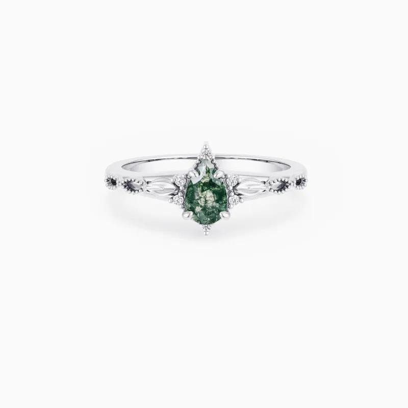 Verdelle Moss Agate Ring made by Vanimy Jewelry