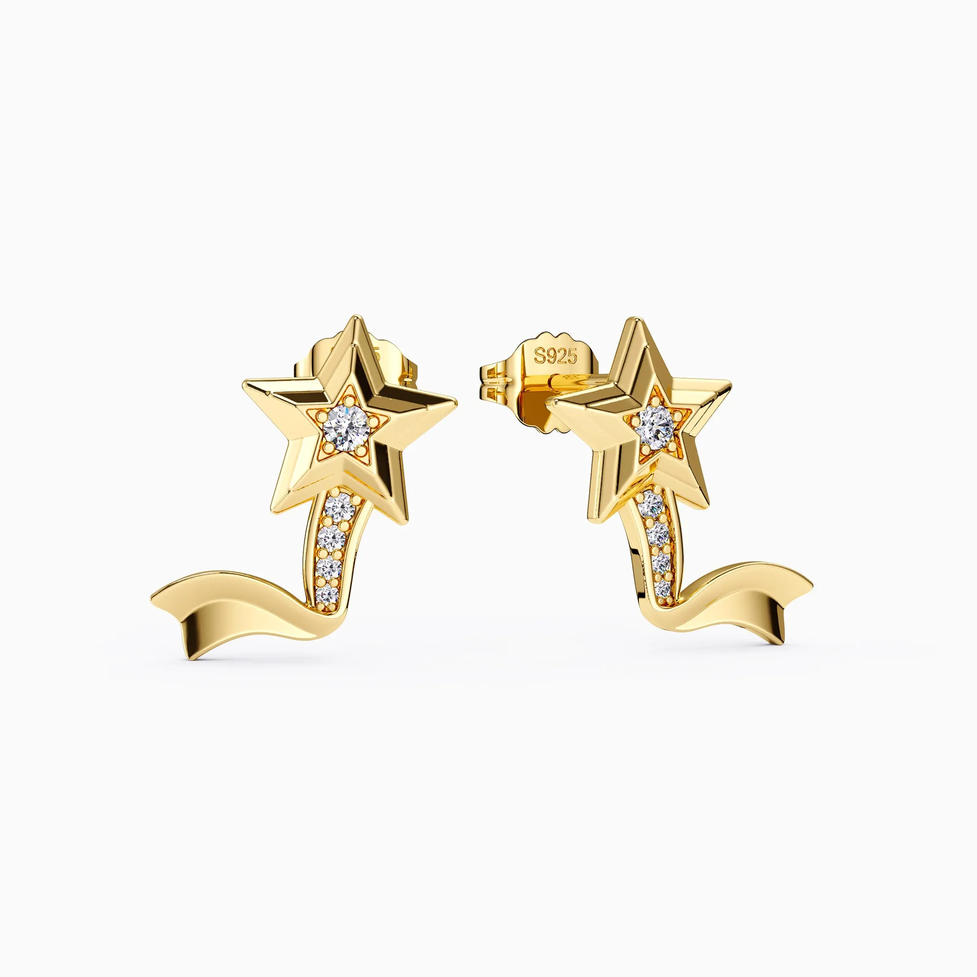 Celestial Shooting Stars Stud Earrings sold by Vanimy Jewelry