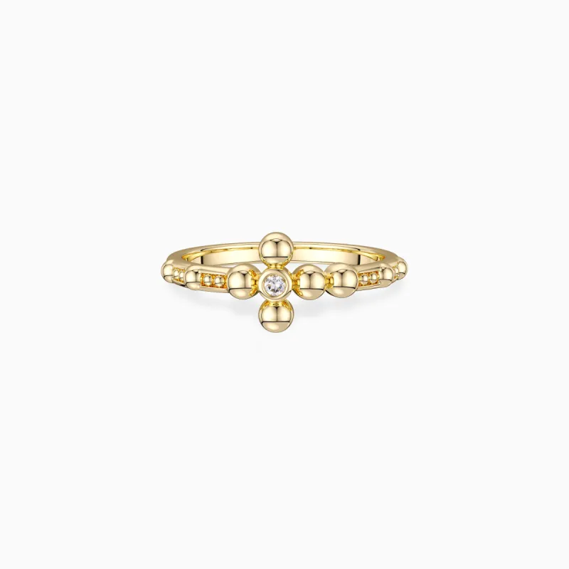 Gold Minimalist Cross Ring sold by Vanimy Jewelry