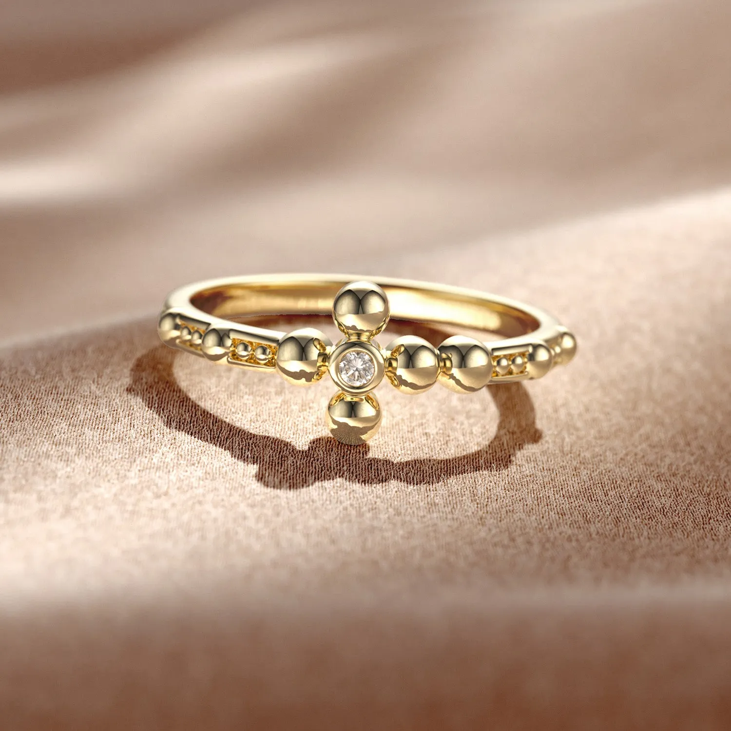 Gold Minimalist Cross Ring sold by Vanimy Jewelry product image thumbnail 2