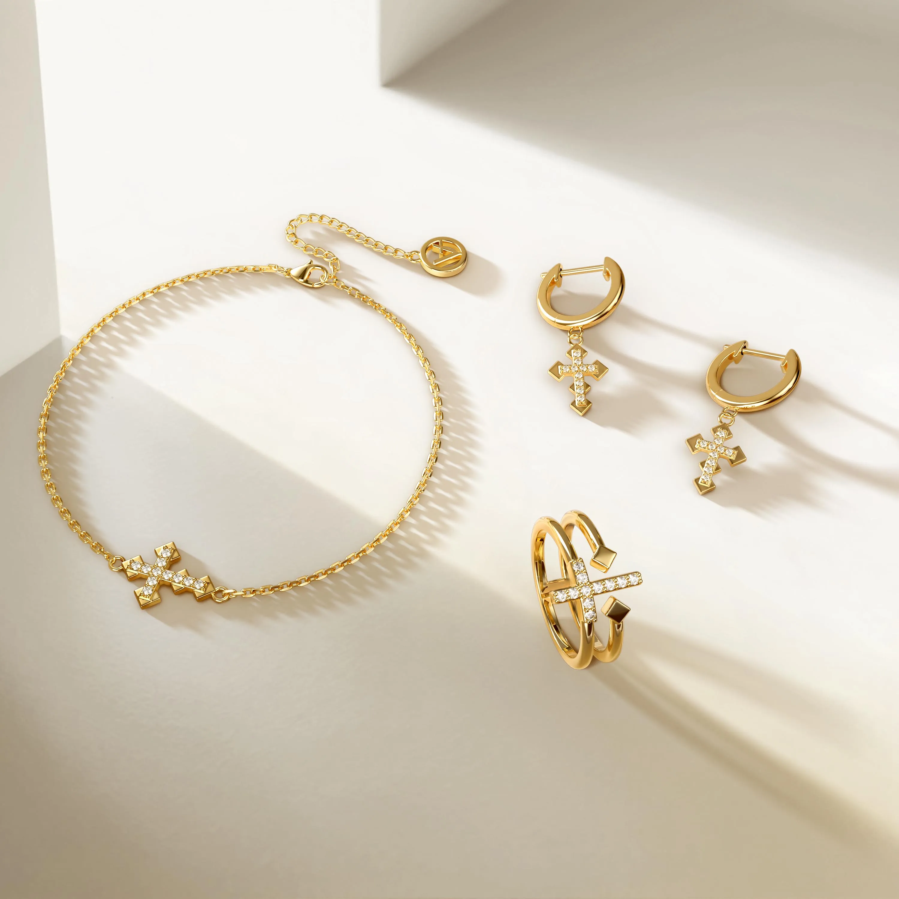 Gold Zircon Cross Bracelet sold by Vanimy Jewelry product image thumbnail 5