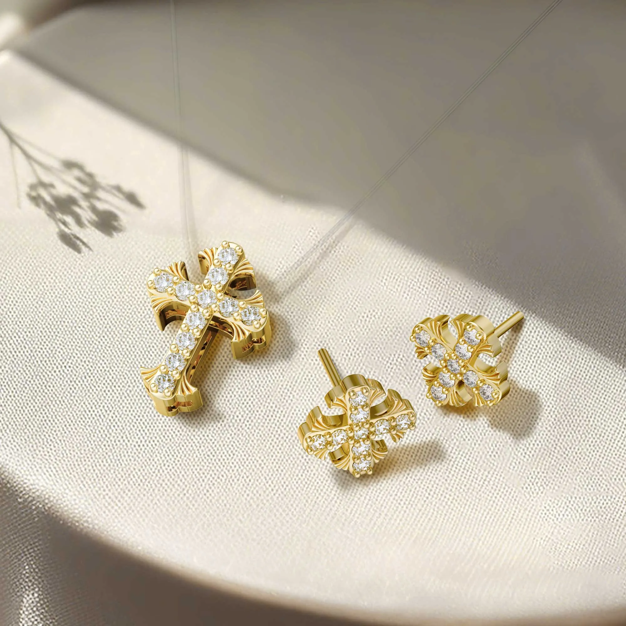 Cross Stud Earrings sold by Vanimy Jewelry product image thumbnail 4