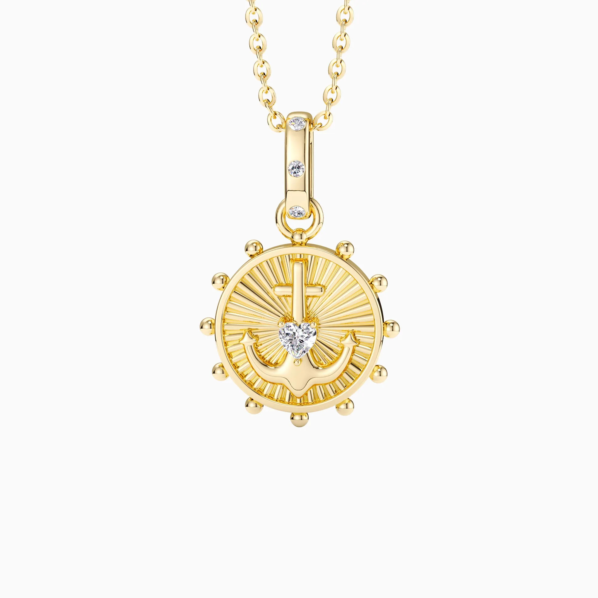 Cross Anchor Amulet Medallion Coin Pendant sold by Vanimy Jewelry product image thumbnail 2