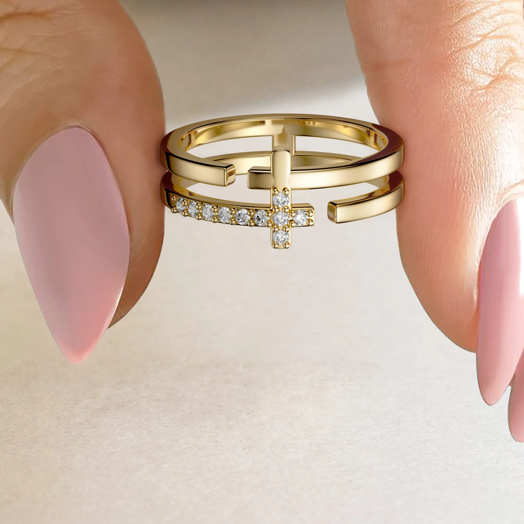 Tiered Cross Ring sold by Vanimy Jewelry product image thumbnail 3